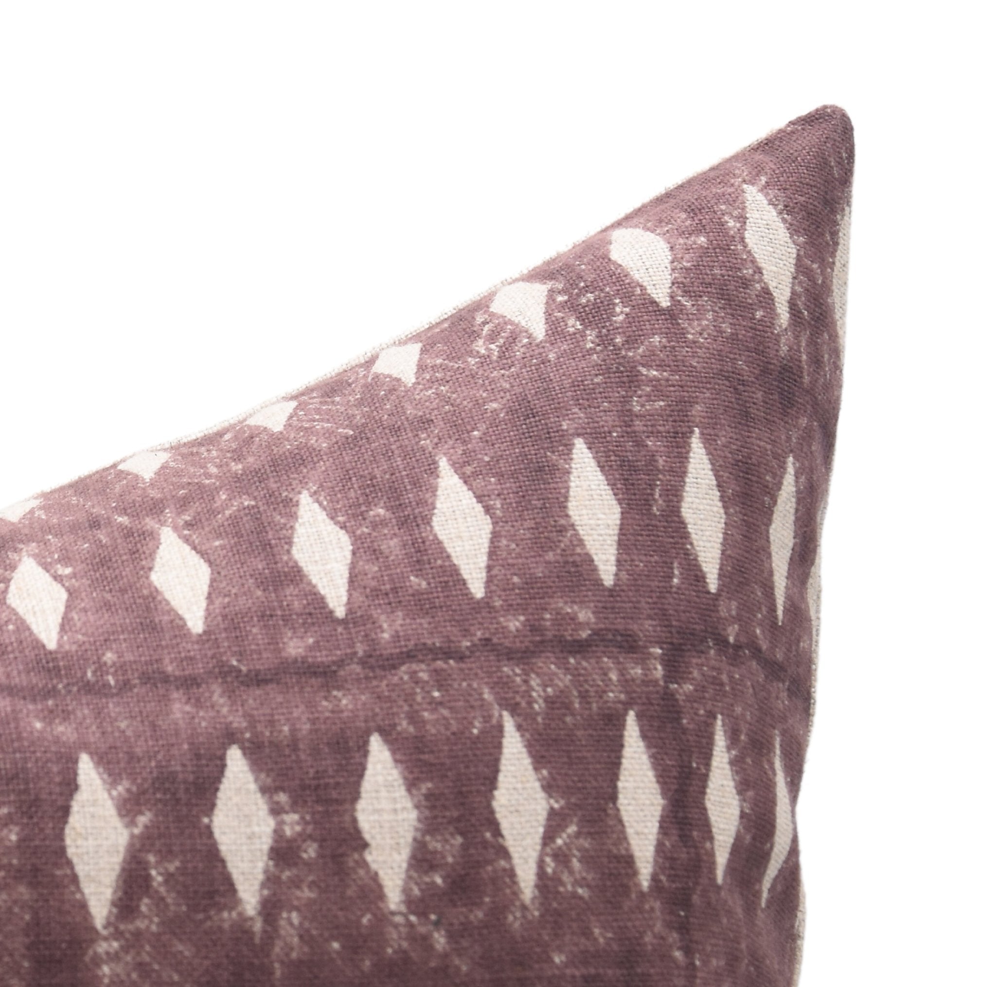 OMJI Square/Lumber block print pillow cover in Thick Linen - Fabdivine