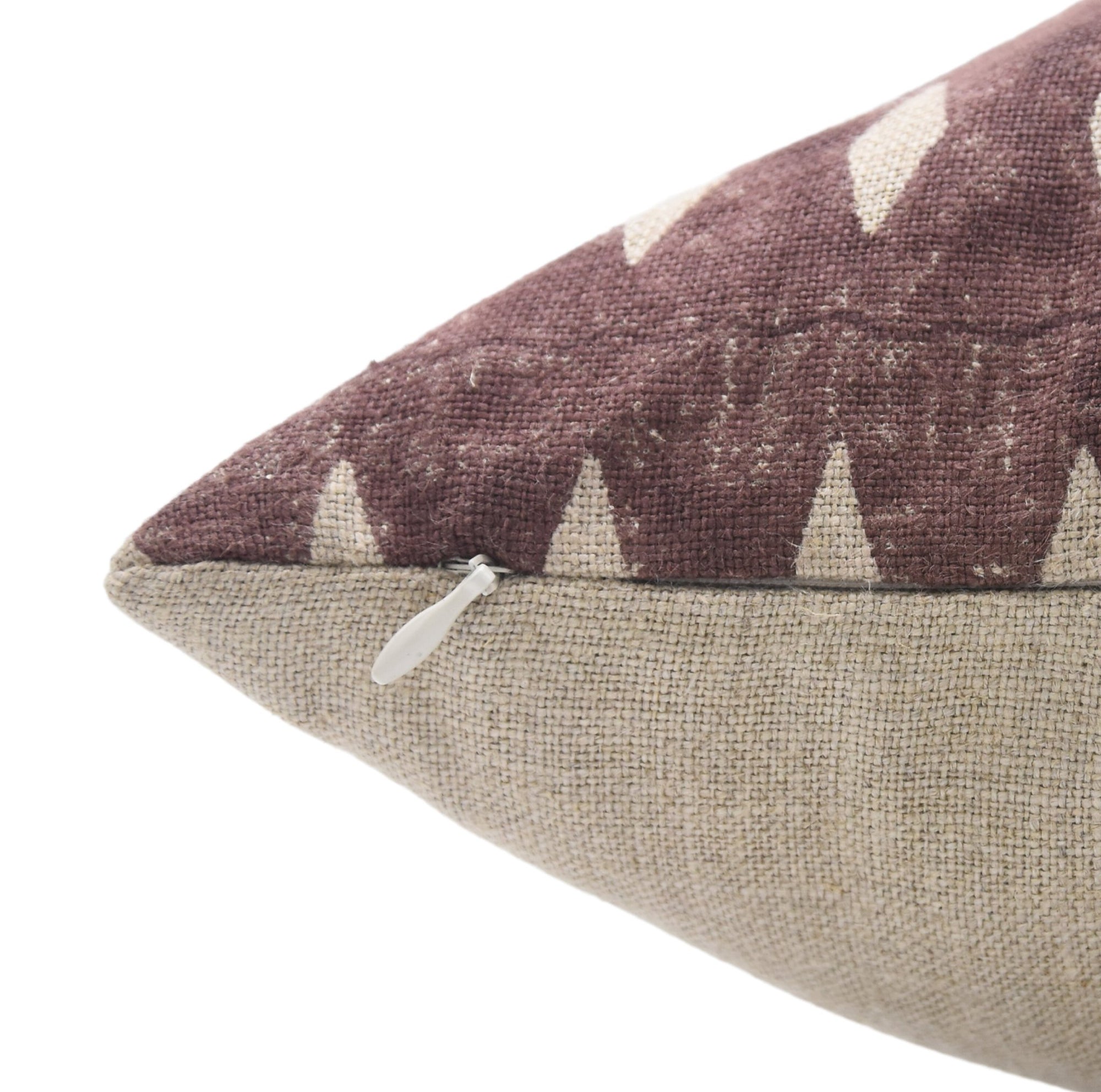 OMJI Square/Lumber block print pillow cover in Thick Linen - Fabdivine