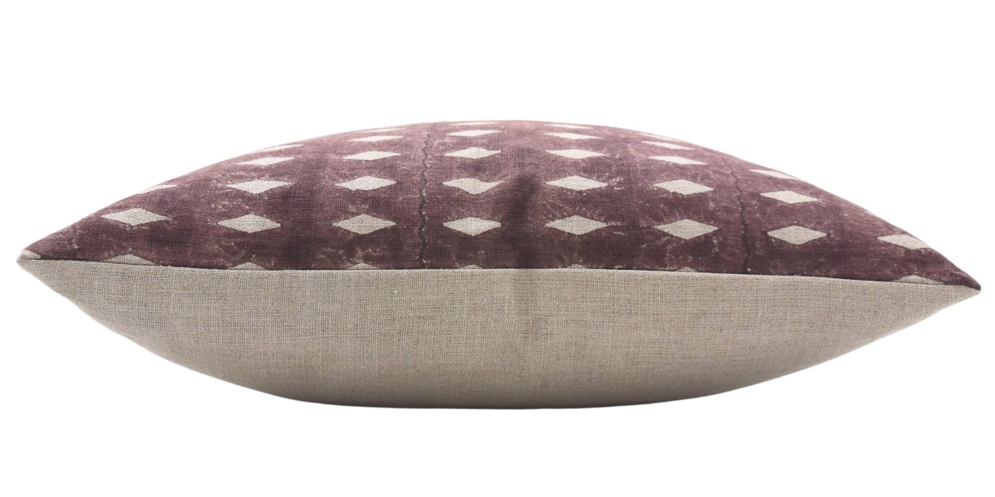 OMJI Square/Lumber block print pillow cover in Thick Linen - Fabdivine