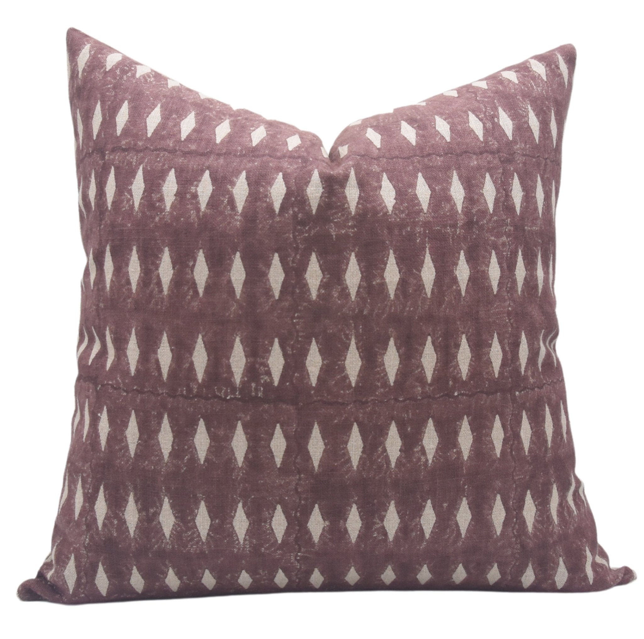 OMJI Square/Lumber block print pillow cover in Thick Linen - Fabdivine