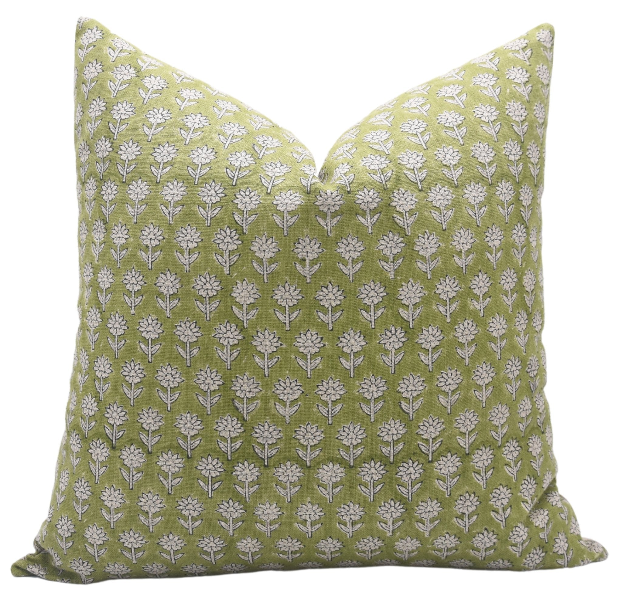 PANKHUDI Thick Linen Square/Lumber Block Print Pillow Cover - Fabdivine