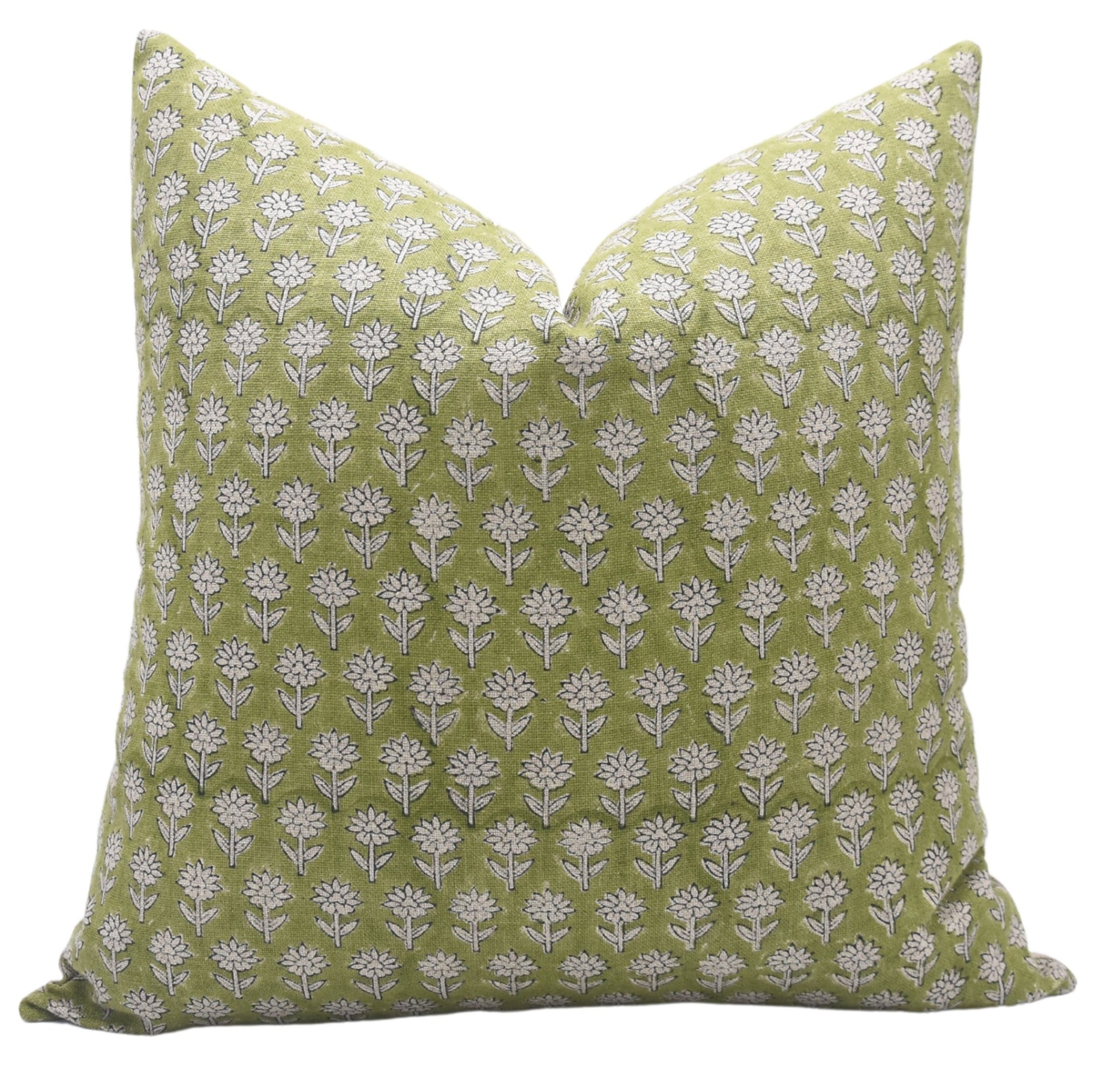 PANKHUDI Thick Linen Square/Lumber Block Print Pillow Cover - Fabdivine