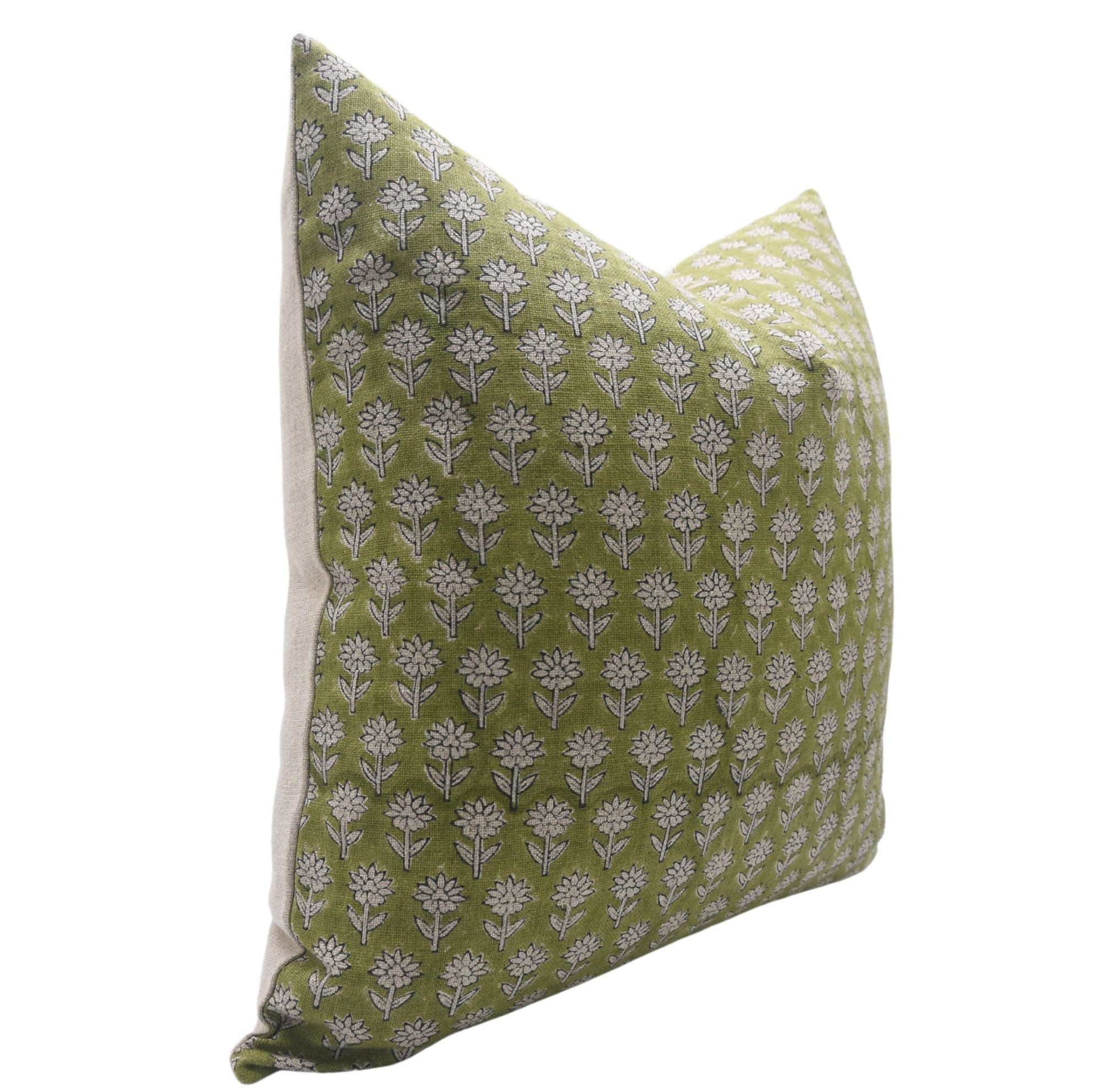 PANKHUDI Thick Linen Square/Lumber Block Print Pillow Cover - Fabdivine