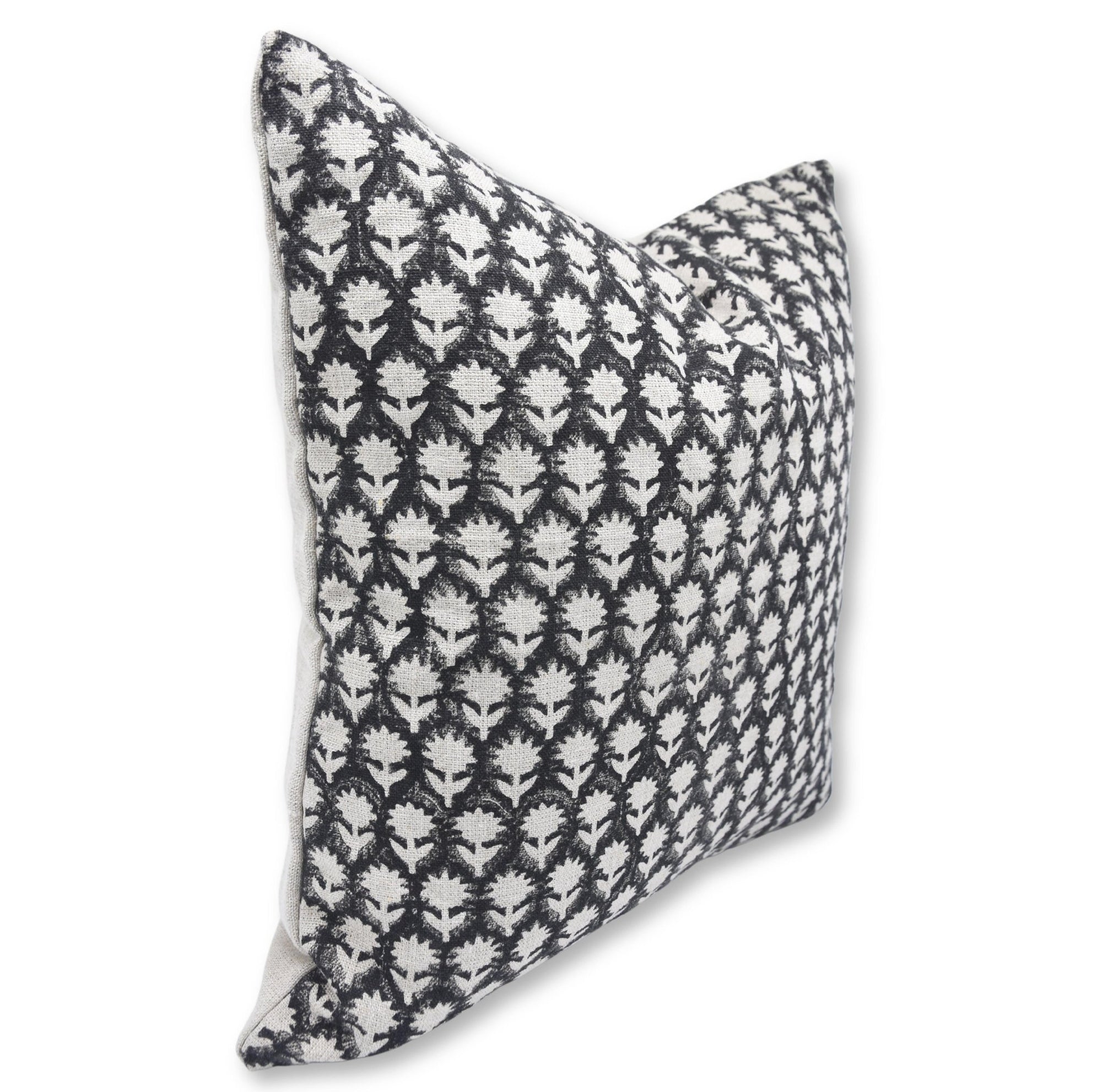 PANKHUDI Block Print Thick Linen Throw Pillow Cover - Fabdivine