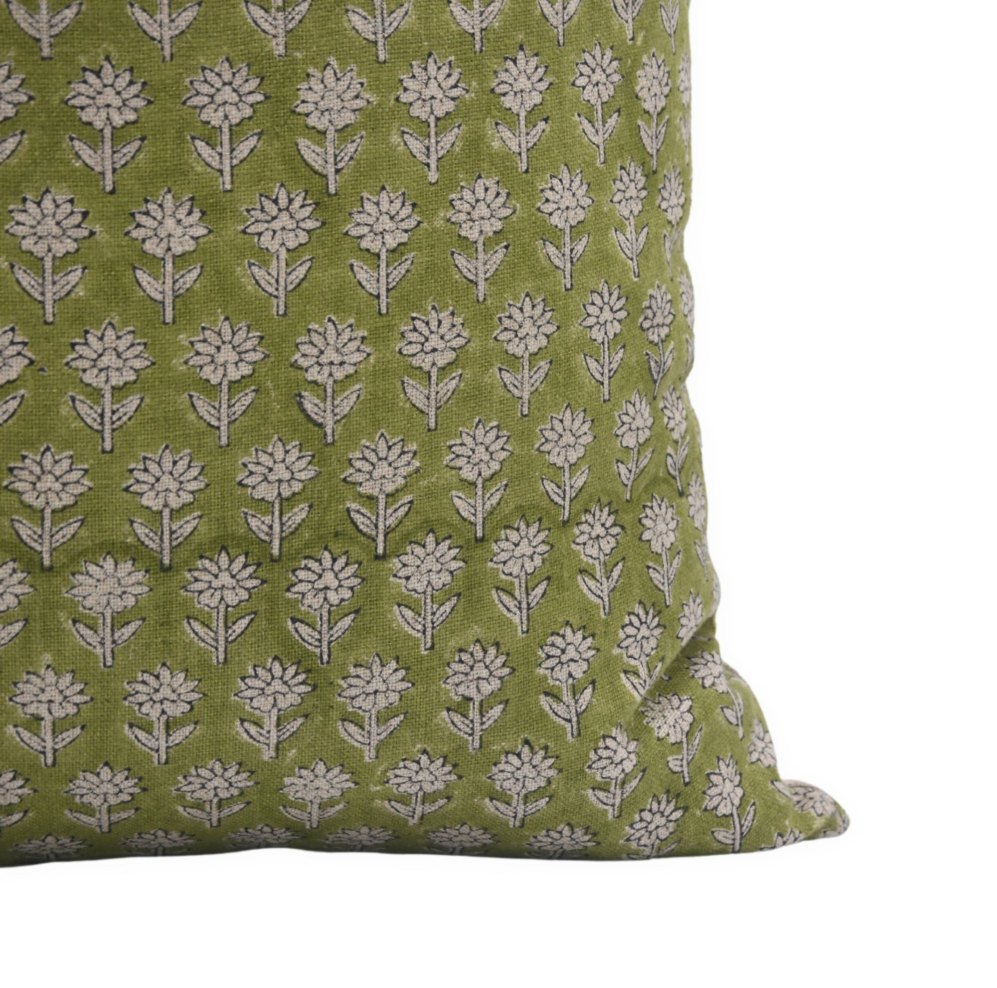 PANKHUDI Thick Linen Square/Lumber Block Print Pillow Cover - Fabdivine