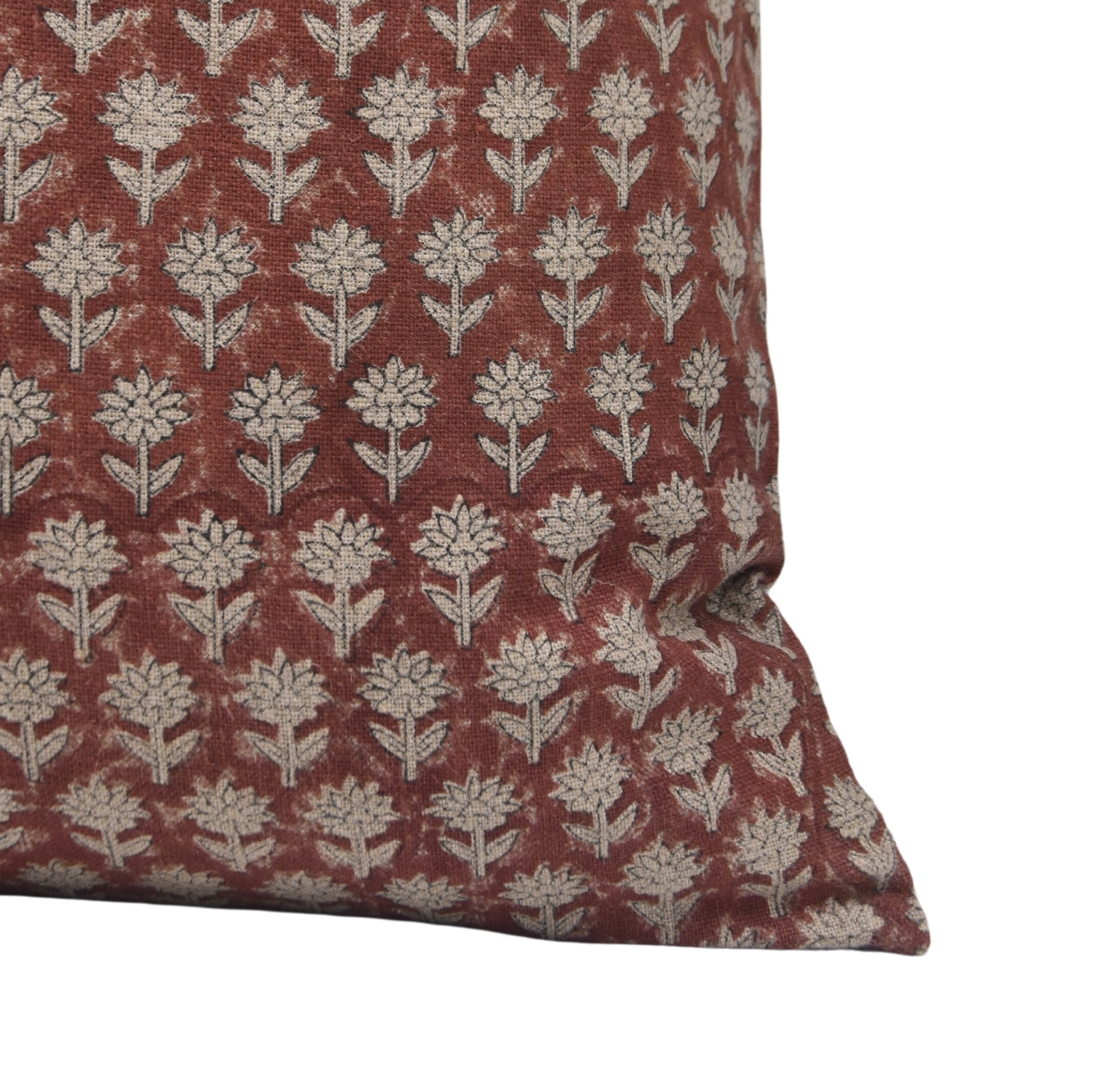 Hand Block Print thick linen designer pillow cover- PANKHUDI - Fabdivine