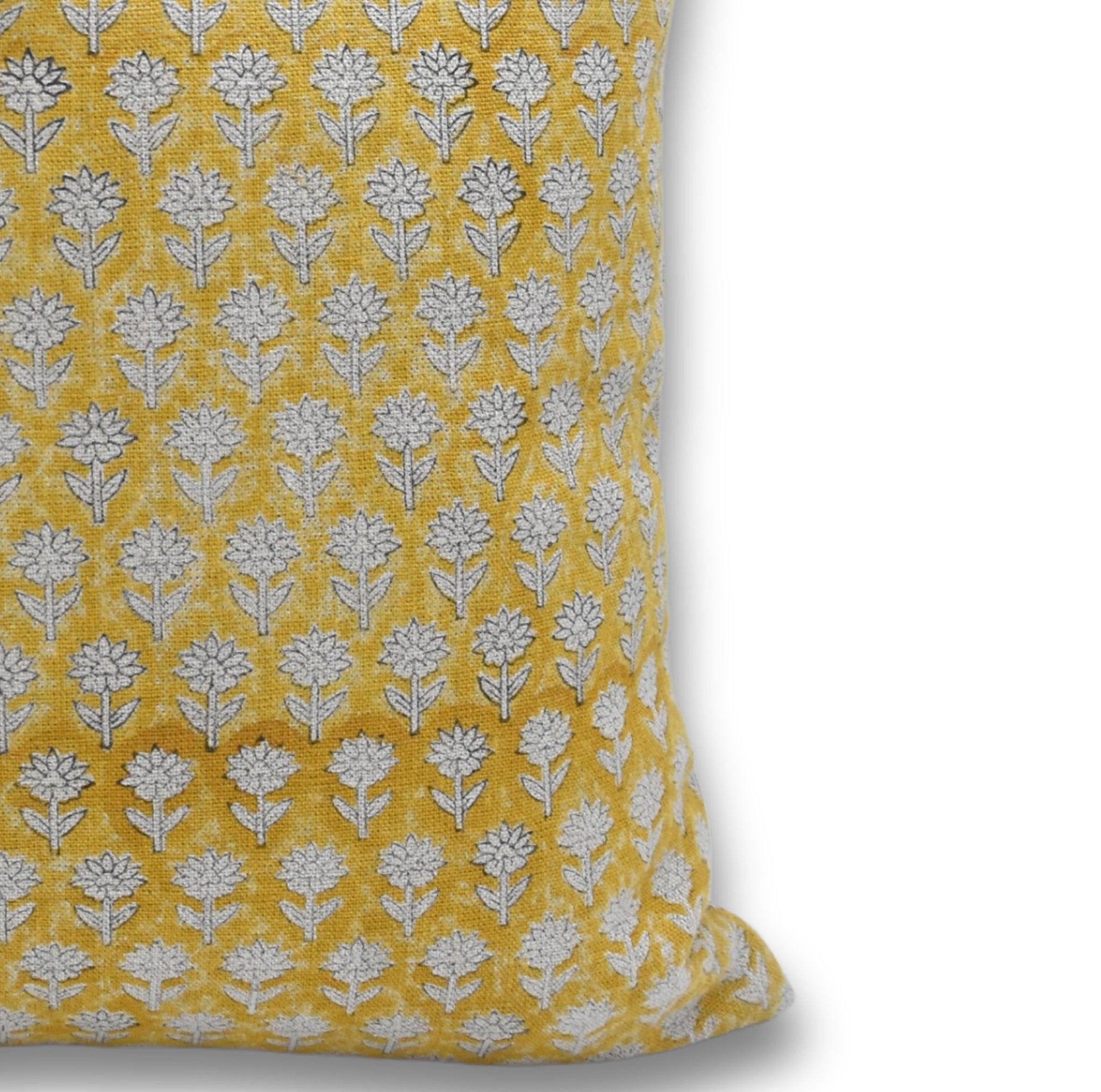 Block print Heavy Linen Pillow Cover - PANKUHDI - FABDIVINE LLC