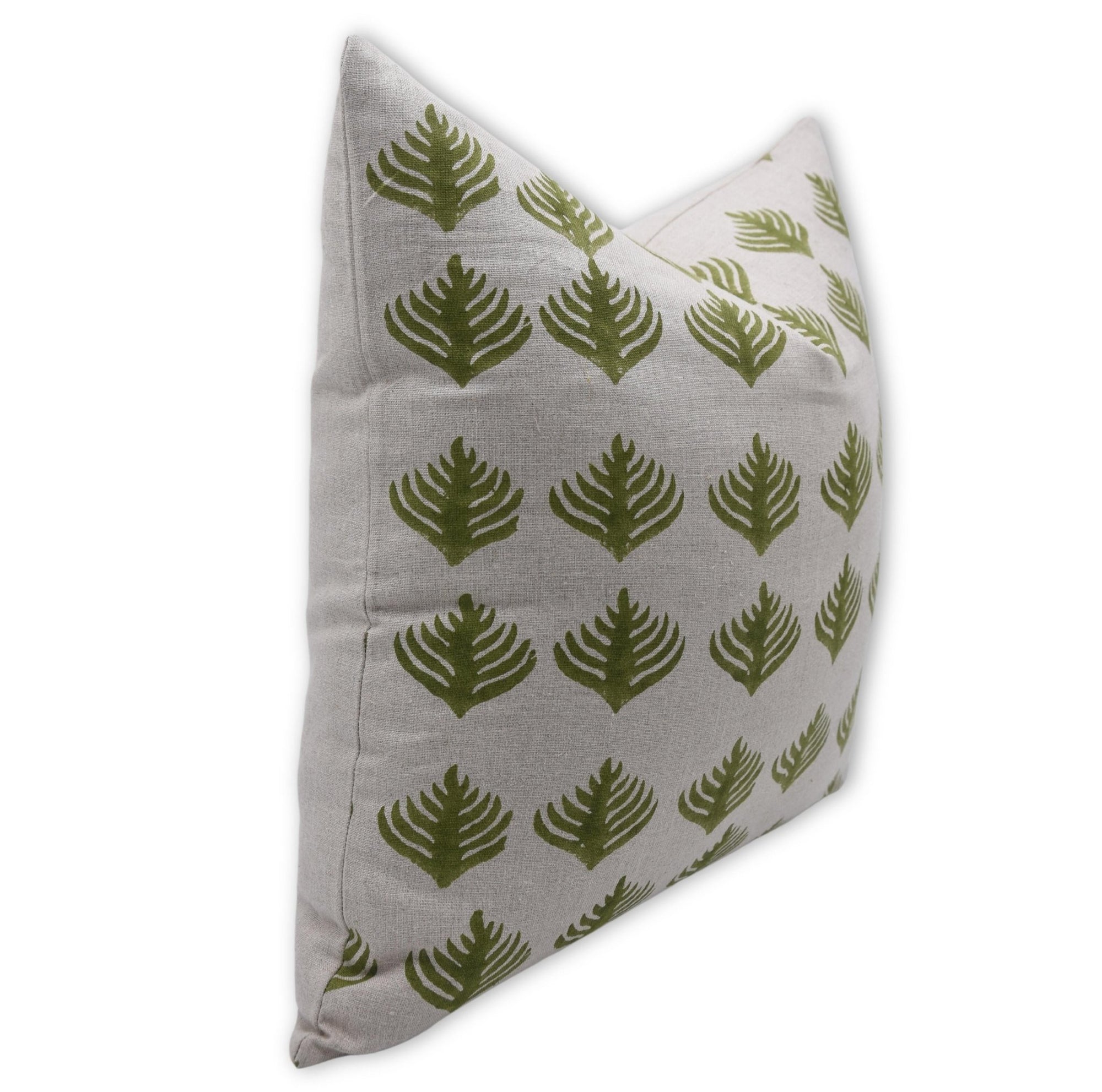 Hand Block Print thick linen designer pillow cover- PATTAGOBI - Fabdivine