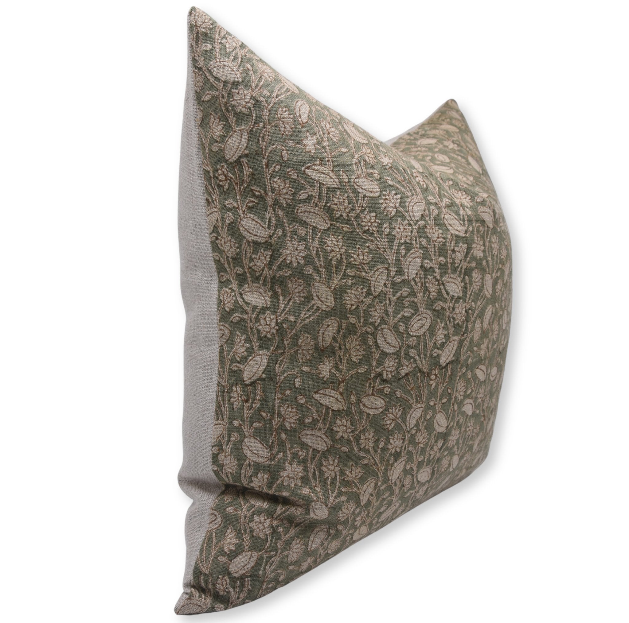 Throw Pillow Cover –Designer Collection of Hand Block Print Pure Thick Linen - PISHTA - Fabdivine