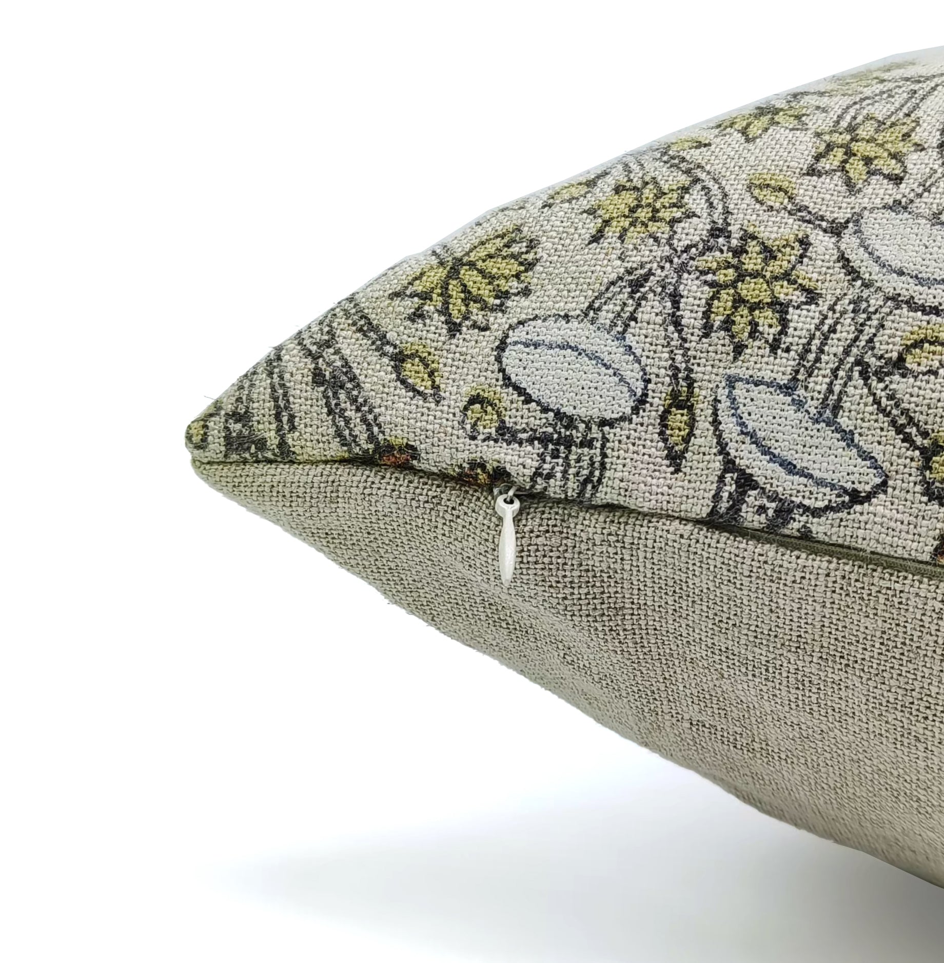 Block print Heavy Linen Pillow Cover - PISHTA - FABDIVINE LLC