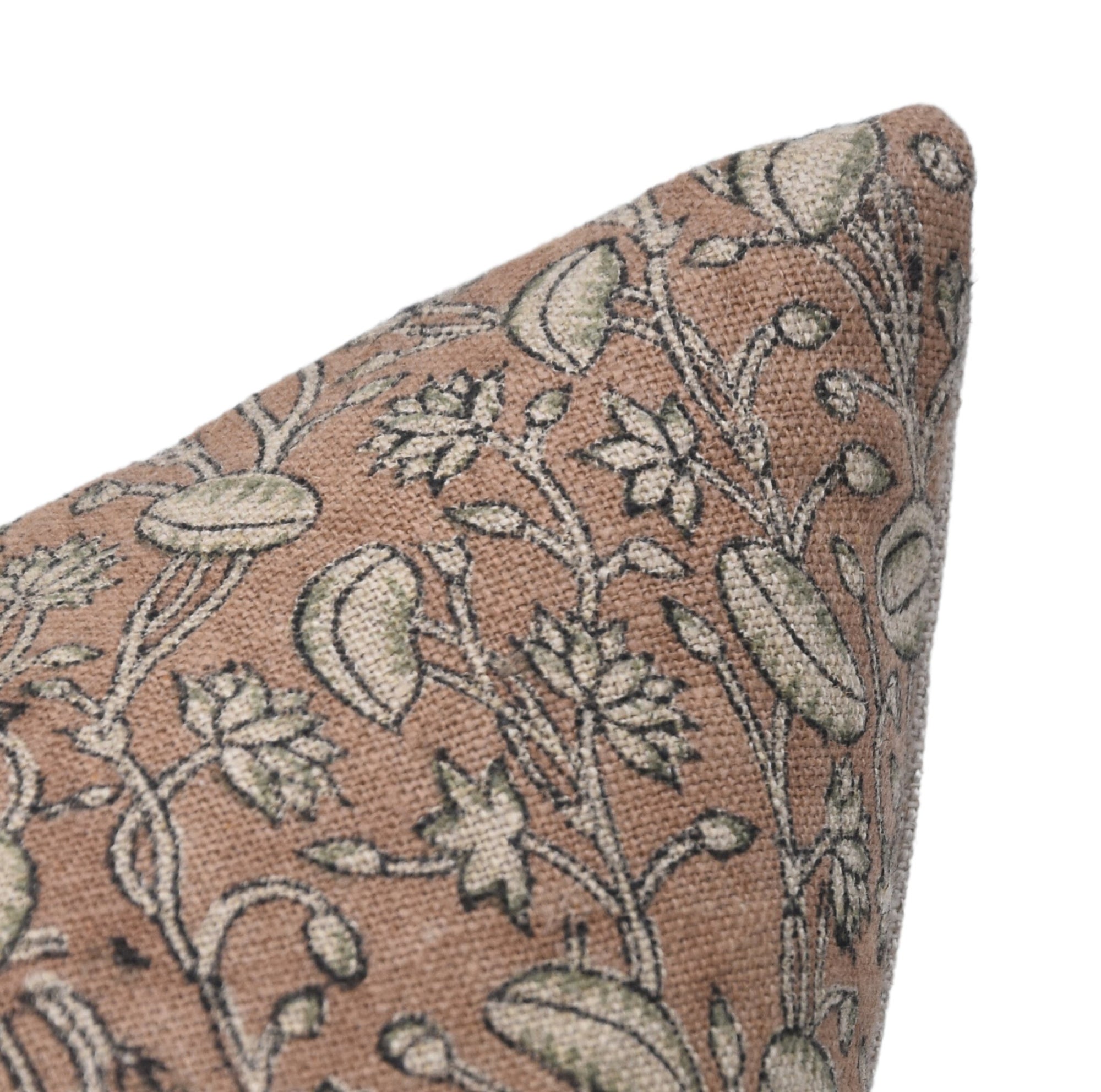 Thick Linen block print designer boho pillow/cushion cover- PISHTA - Fabdivine