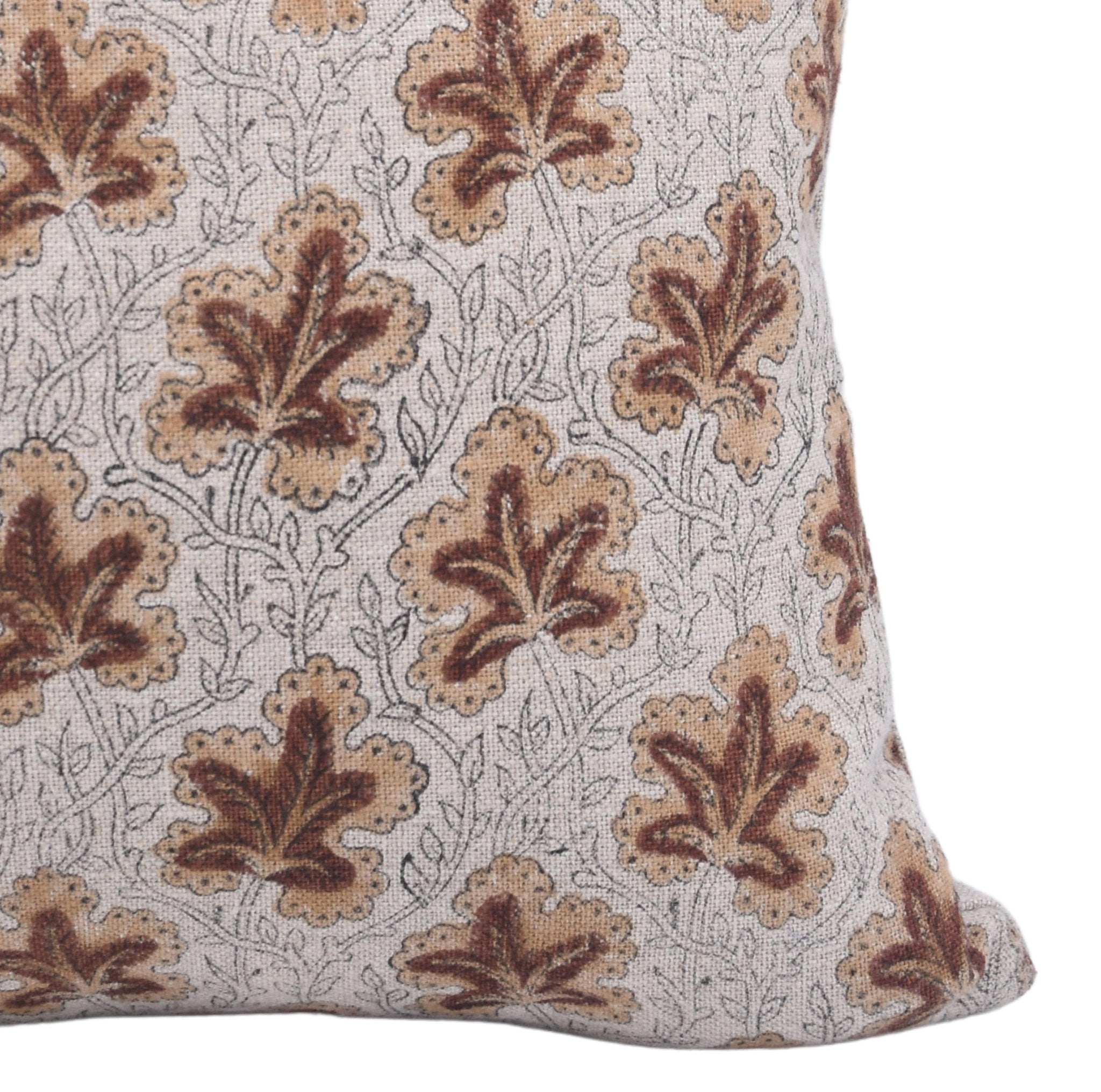 Thick Linen block print designer boho pillow/cushion cover- PUSHP SAMHITA - Fabdivine