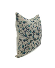 Hand Block Print thick linen designer pillow cover- PUSHP VARSHA - Fabdivine