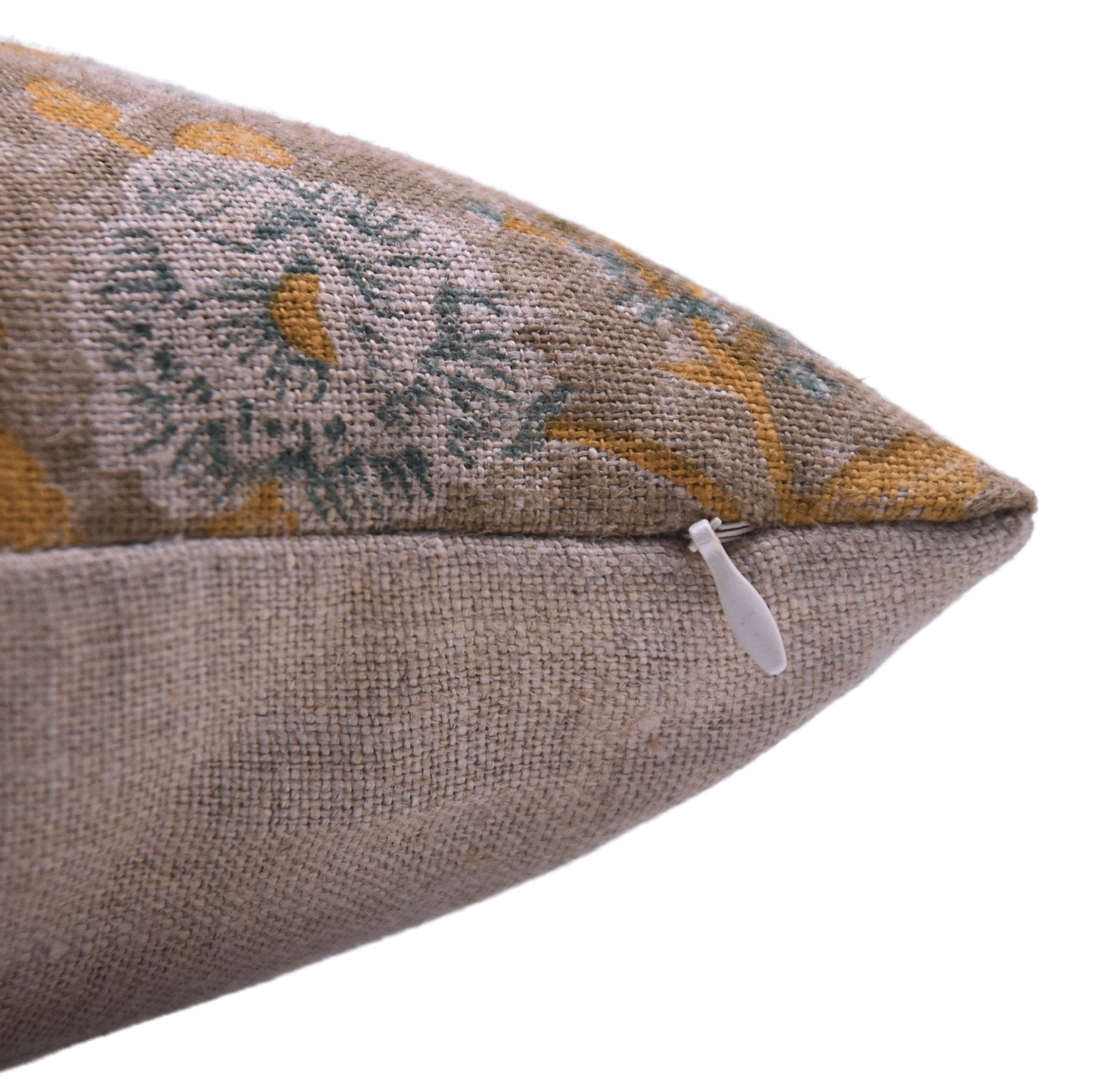 Hand Block Print heavy linen designer pillow cover- RAMESHWARAM - Fabdivine