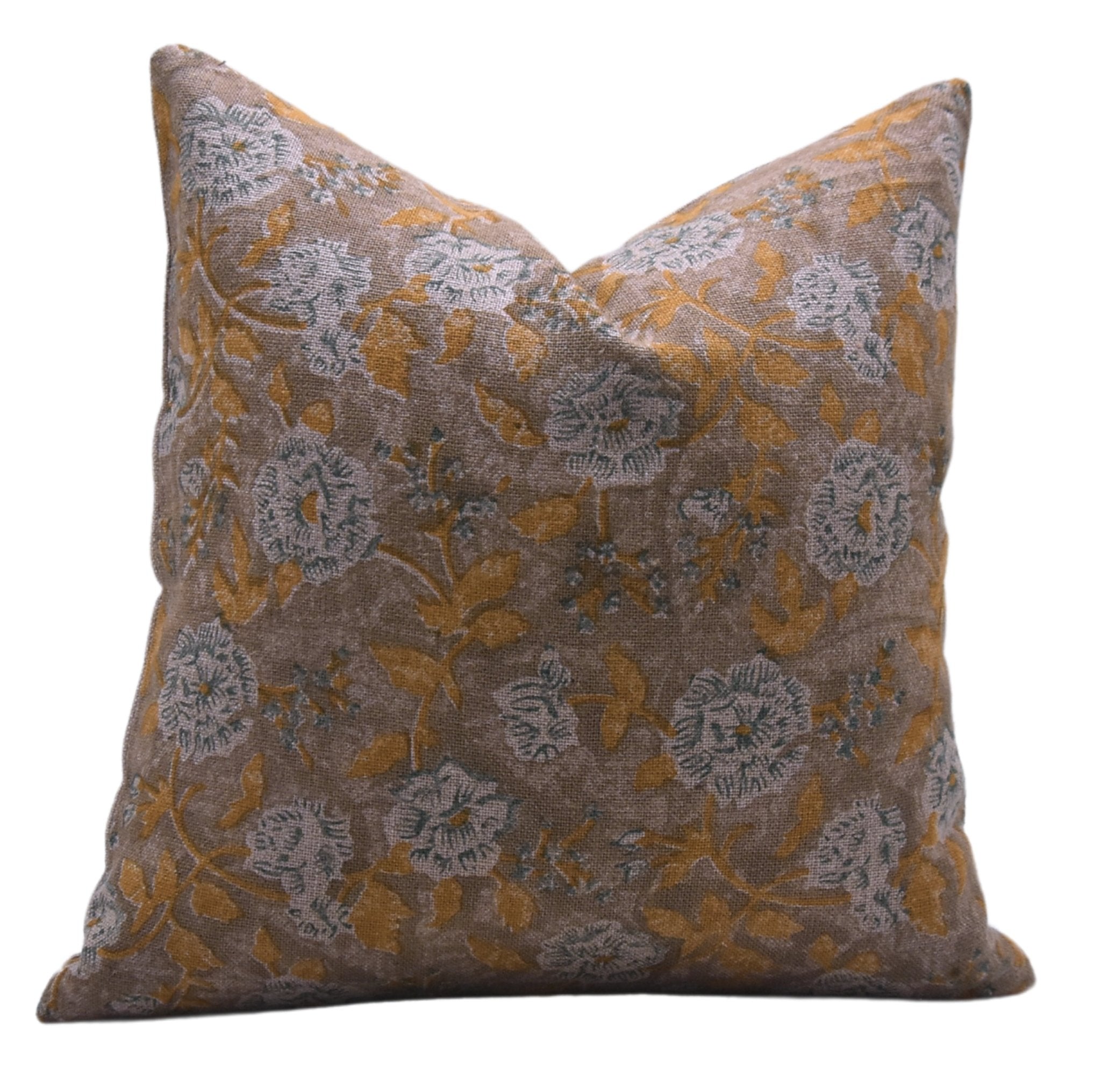 Hand Block Print heavy linen designer pillow cover- RAMESHWARAM - Fabdivine