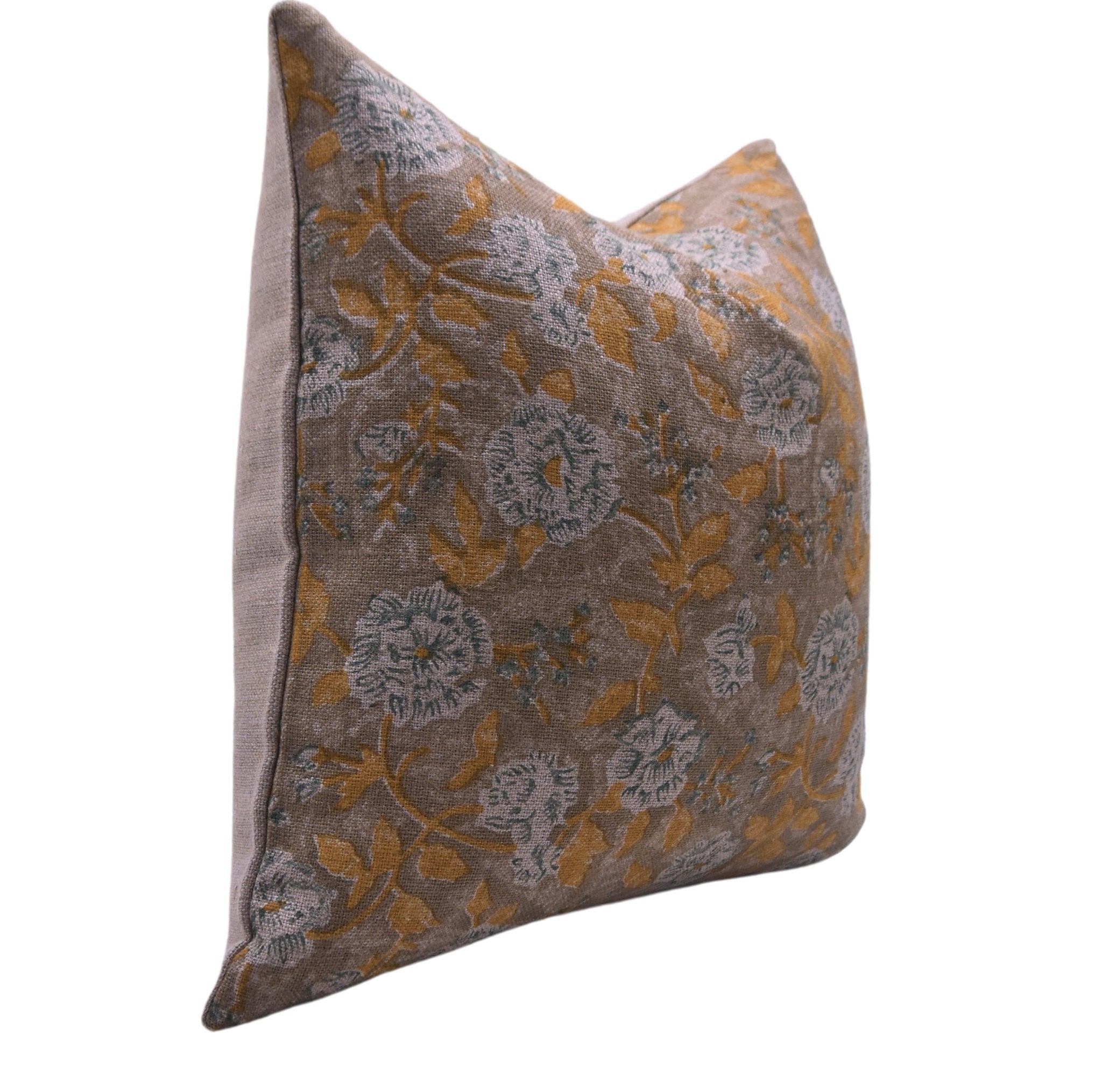 Hand Block Print heavy linen designer pillow cover- RAMESHWARAM - Fabdivine