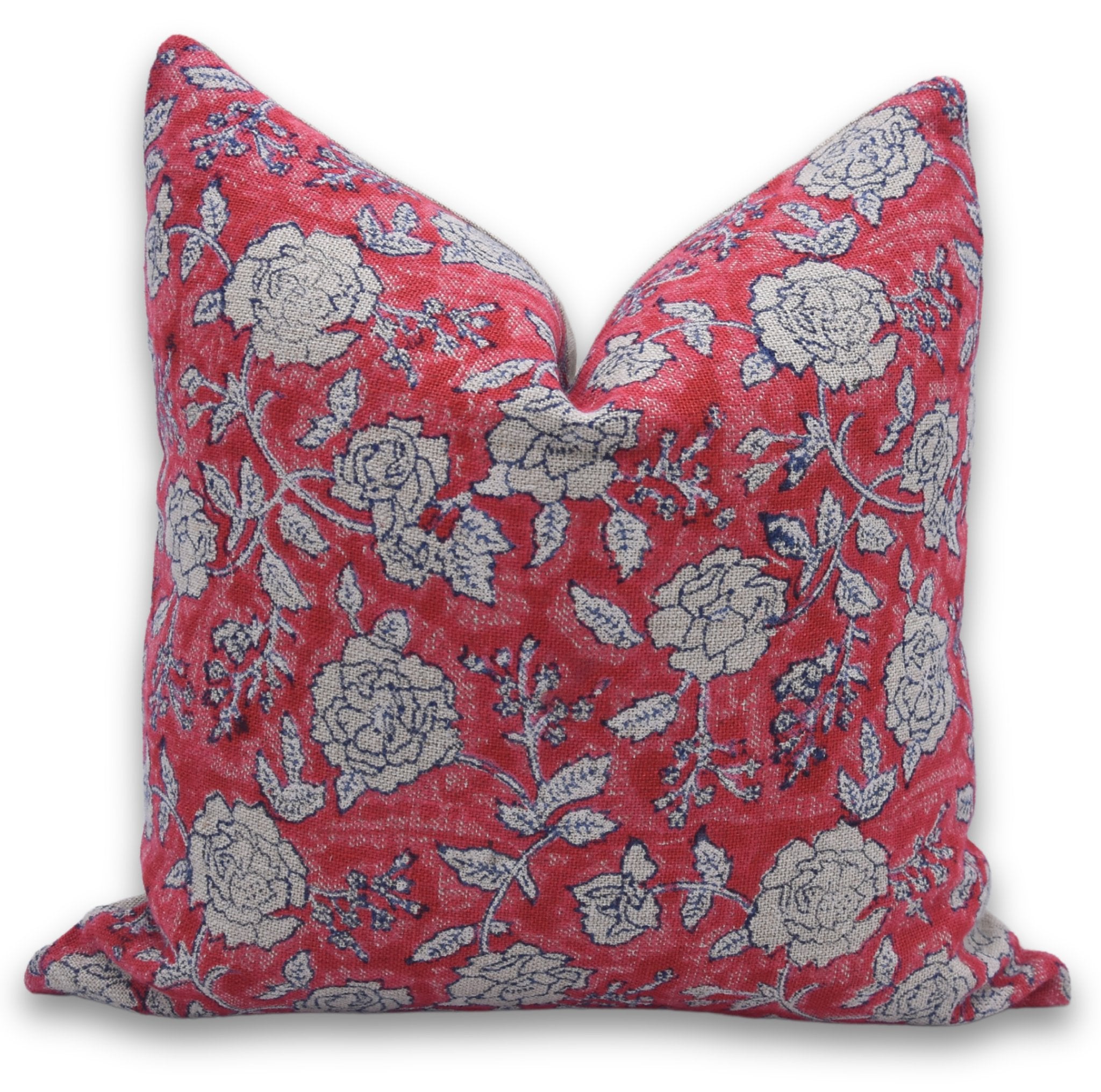 Lumber block print pillow cover - Thick Linen Pure- RAMESHWARAM - Fabdivine