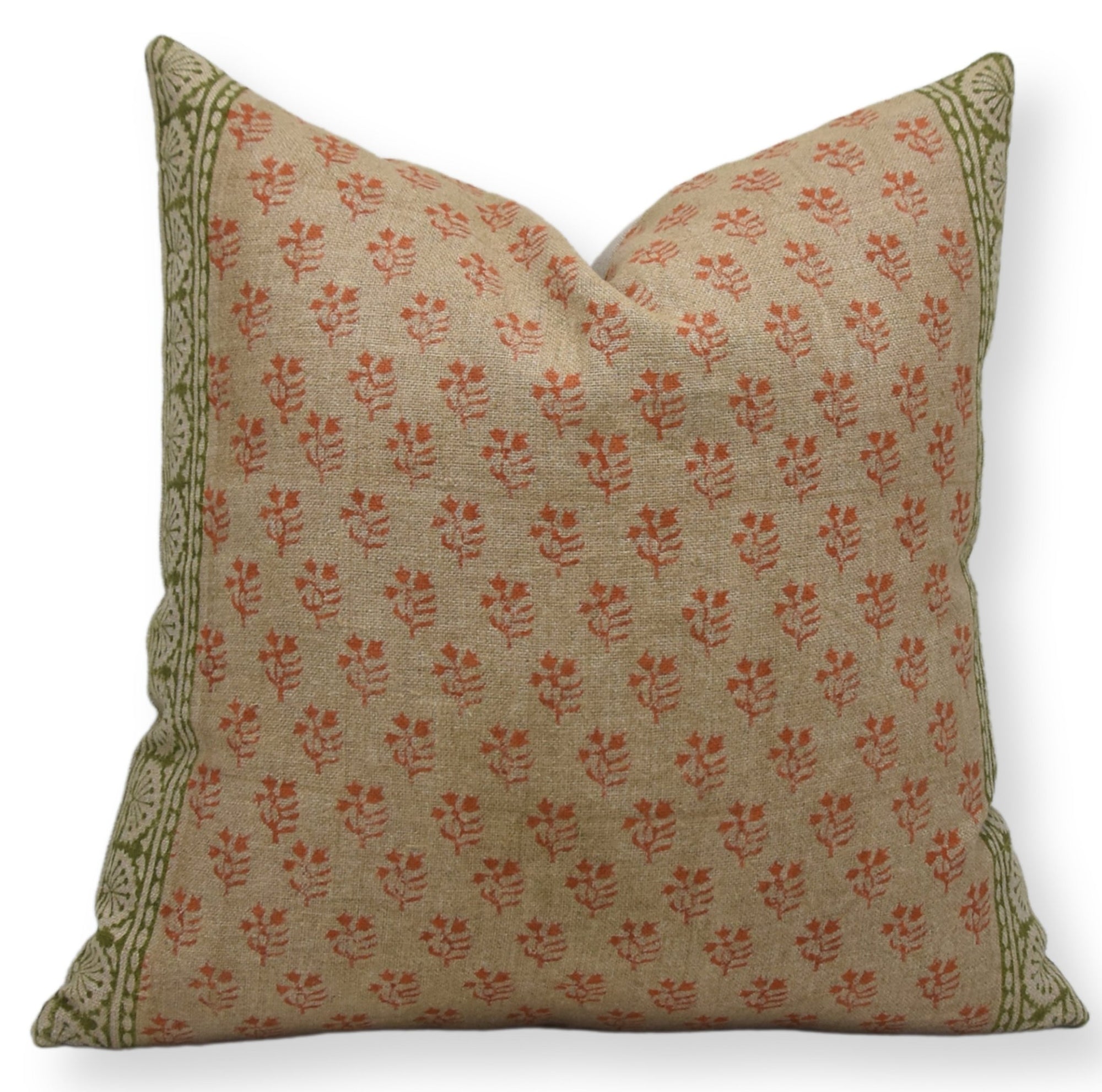 RANGOLI ART Block Print Linen Throw Pillow Cover - Fabdivine