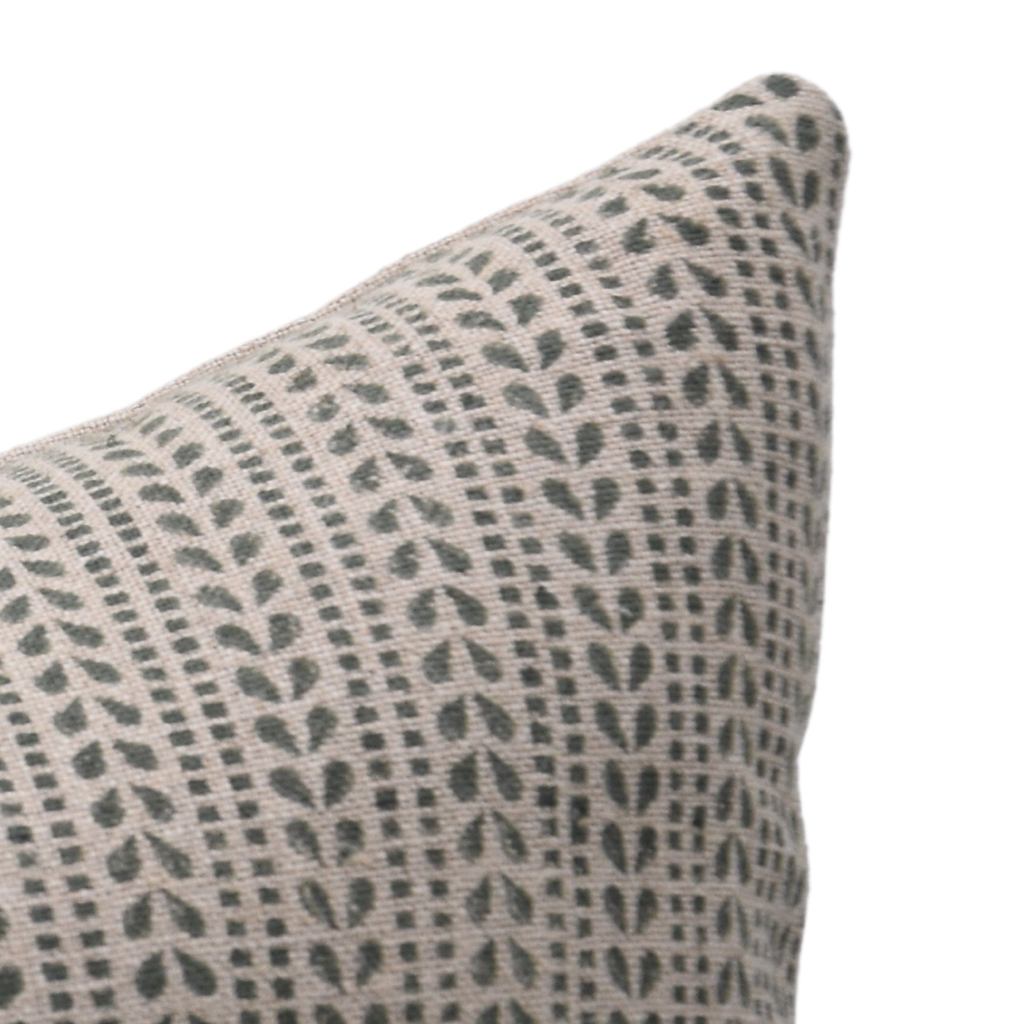 Block print Heavy Linen Pillow Cover - RATANBEL - Fabdivine