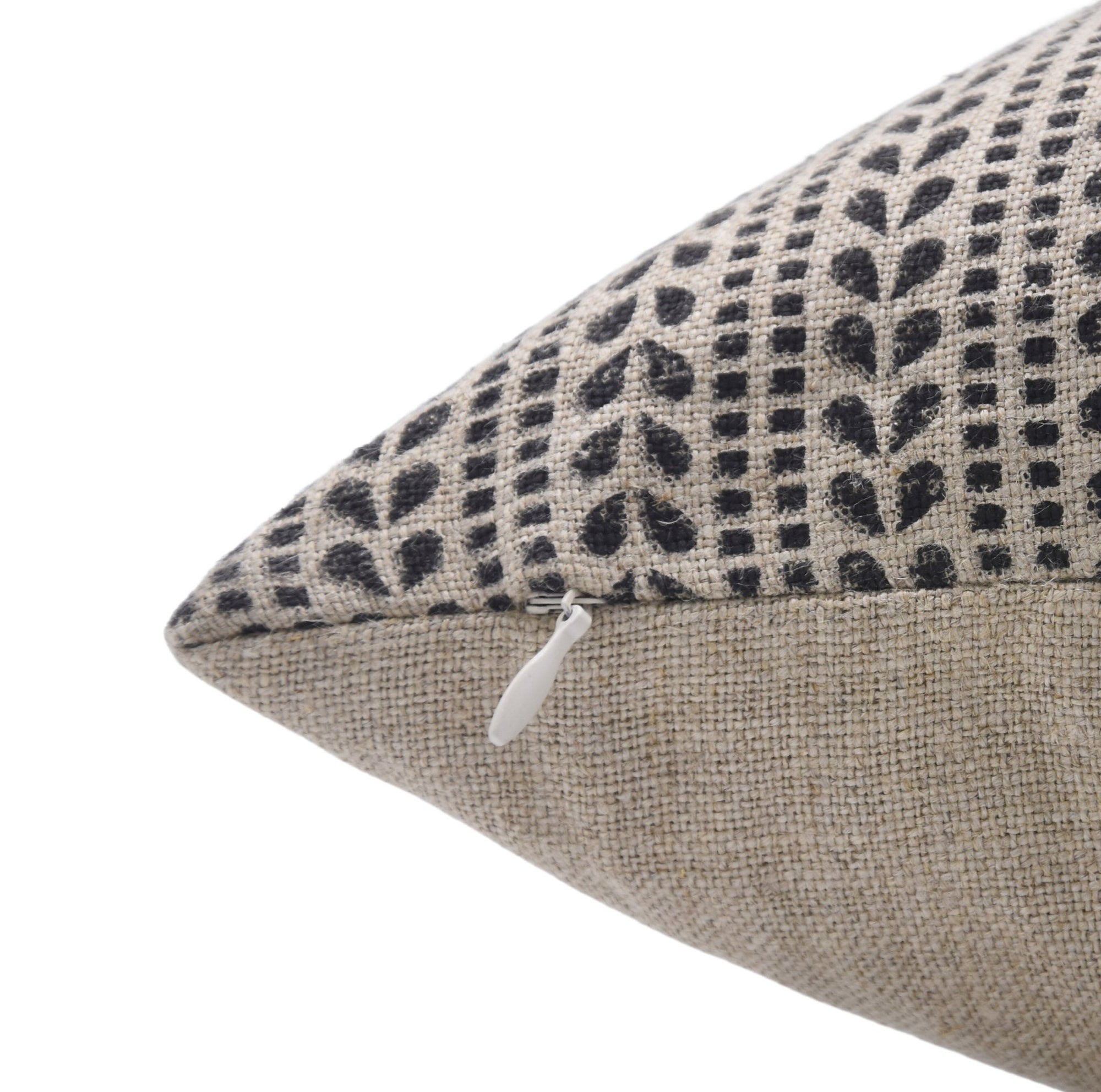 Block print Heavy Linen Pillow Cover - RATANBEL - Fabdivine