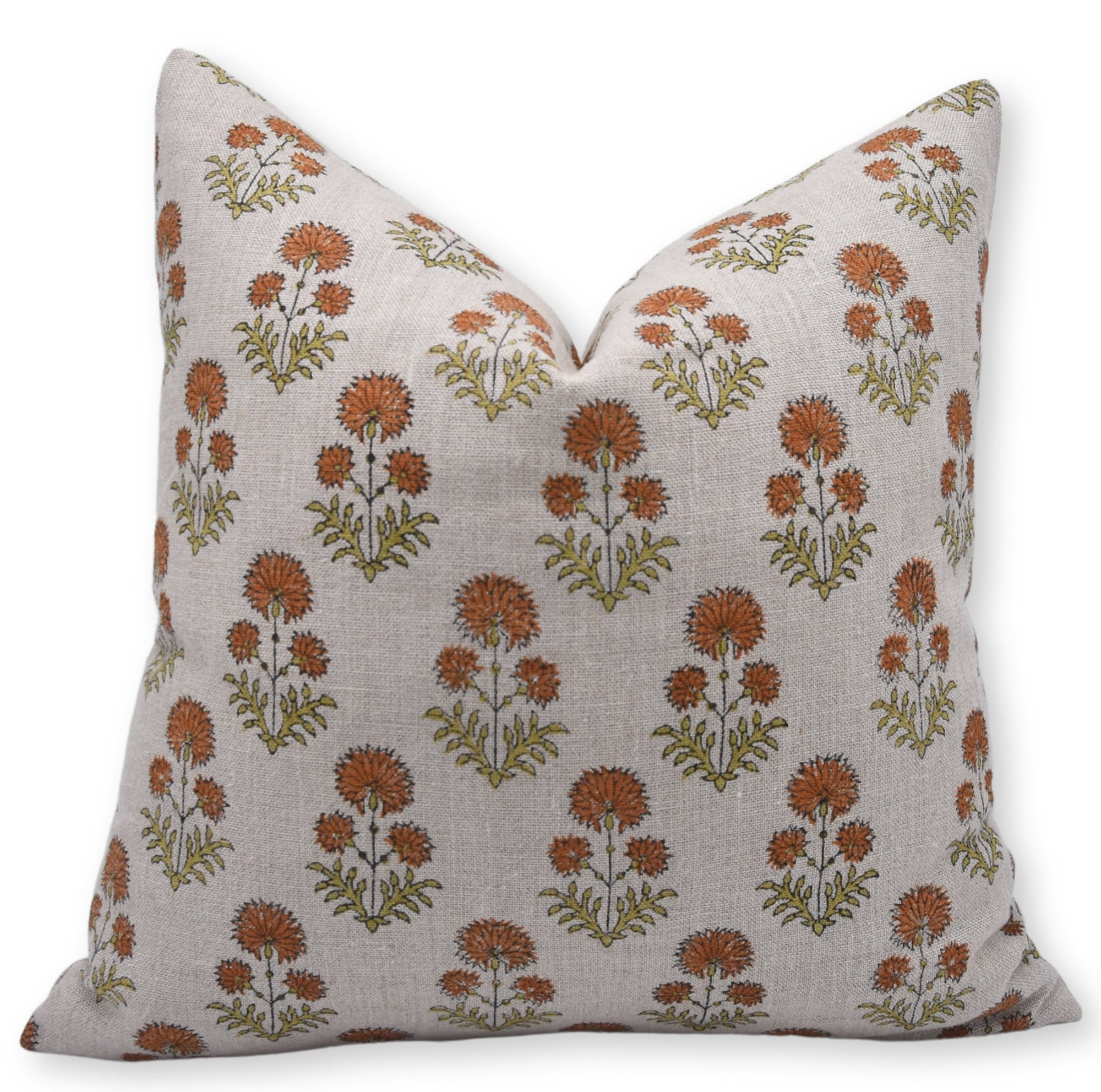 Hand Block Print thick/heavy linen designer pillow cover- RISHI - Fabdivine