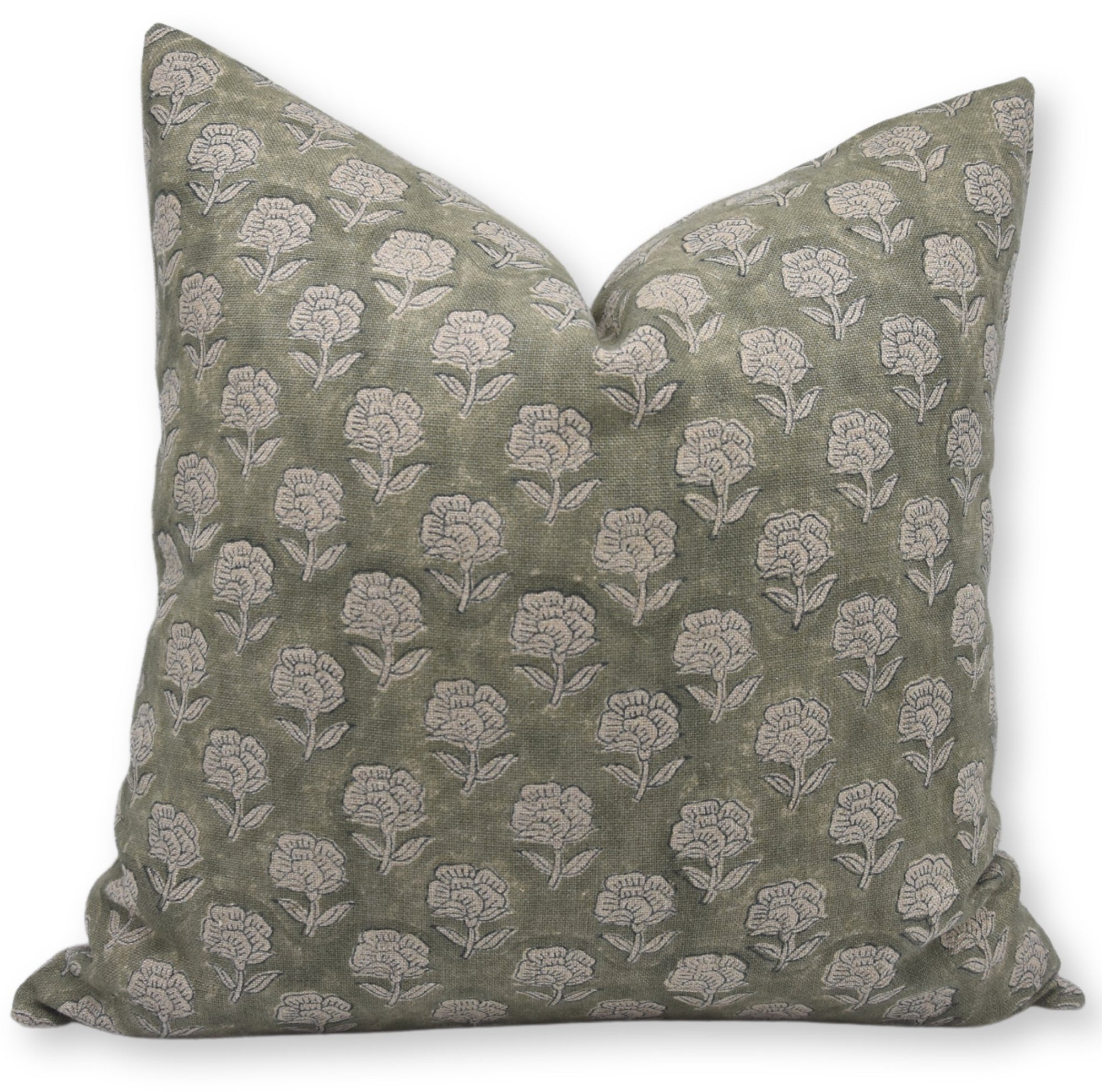 Throw Pillow Cover –Designer Collection of Hand Block Print thick/heavy linen- ROHINI - Fabdivine