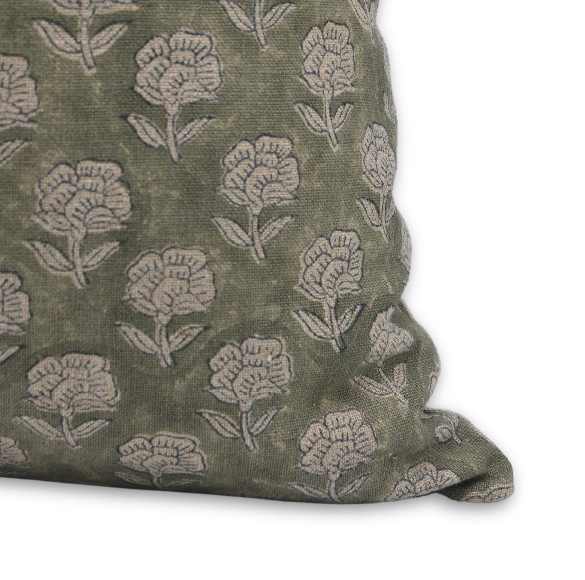 Throw Pillow Cover –Designer Collection of Hand Block Print thick/heavy linen- ROHINI - Fabdivine