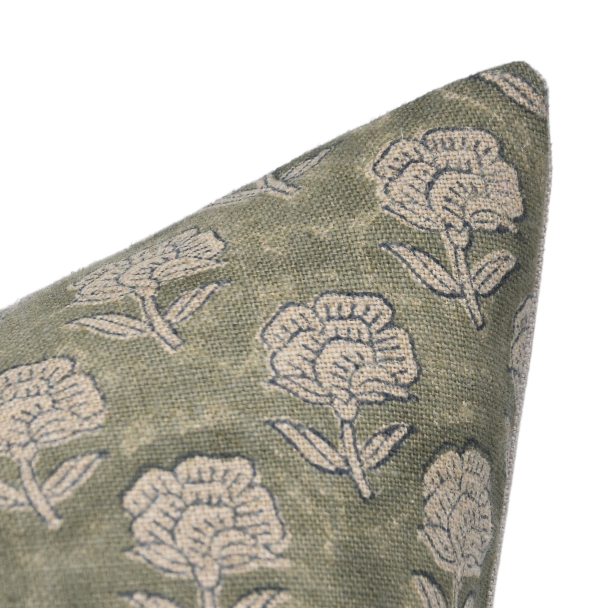 Throw Pillow Cover –Designer Collection of Hand Block Print thick/heavy linen- ROHINI - Fabdivine