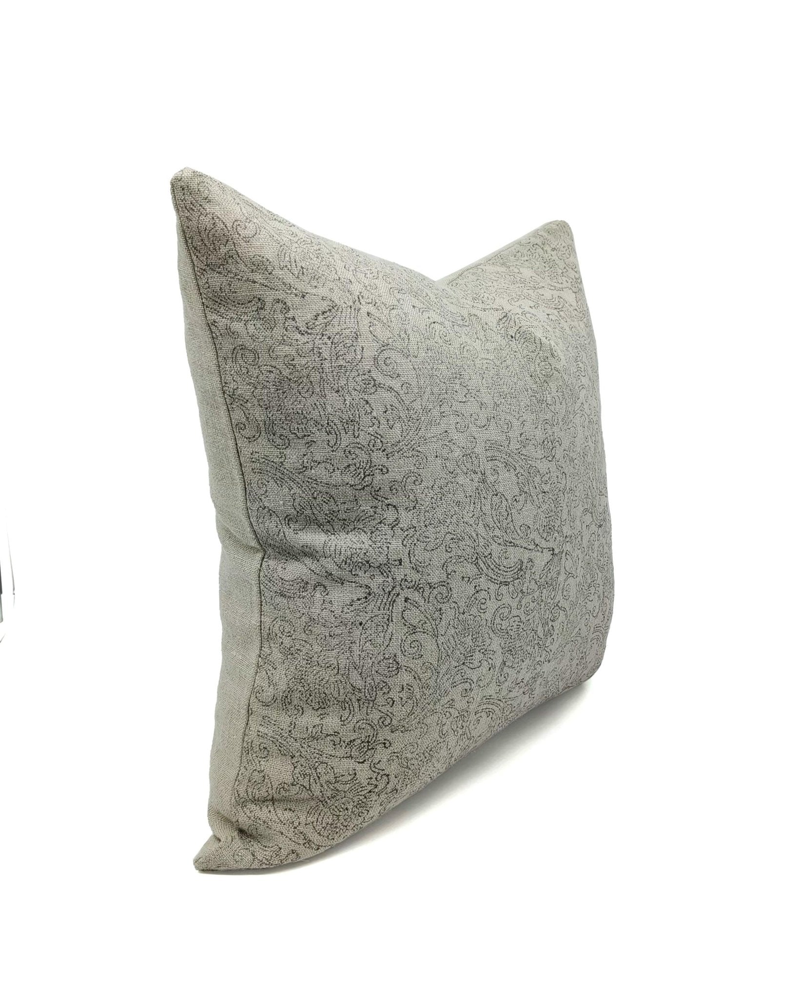 Heavy Linen block print designer boho pillow/cushion cover- SANGANERI JAAL - Fabdivine