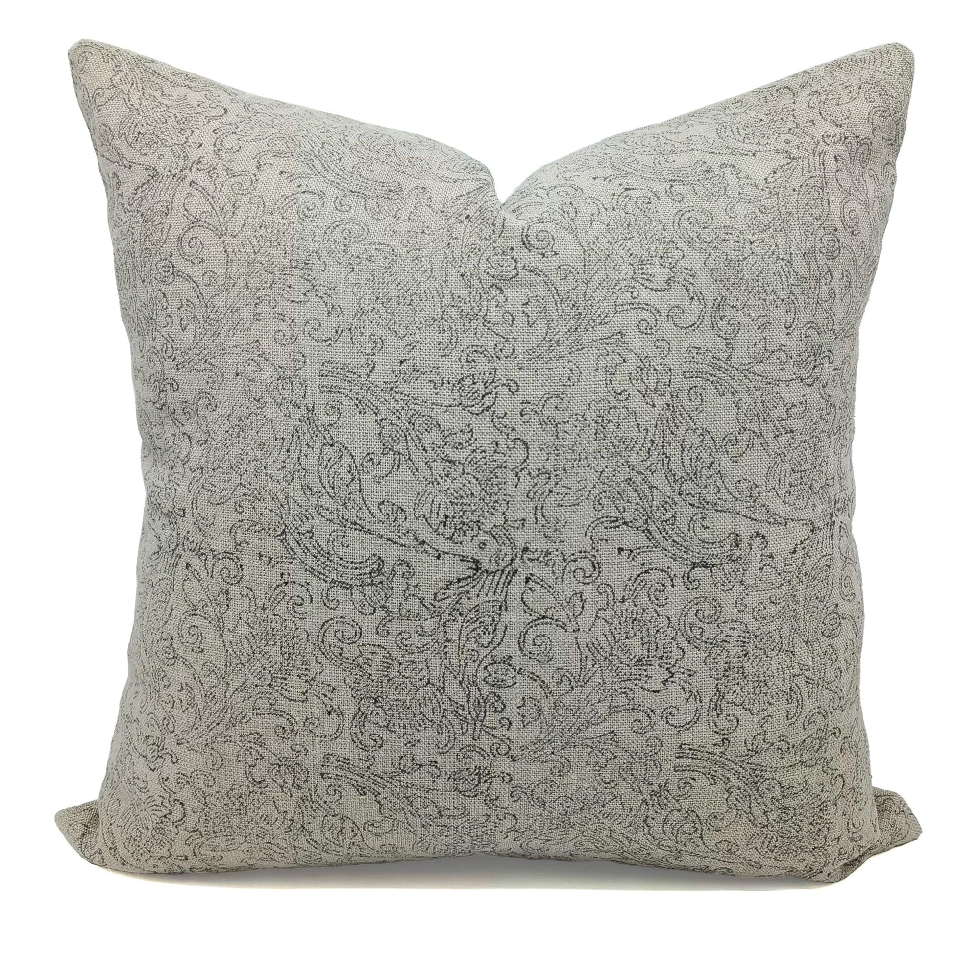 Heavy Linen block print designer boho pillow/cushion cover- SANGANERI JAAL - Fabdivine