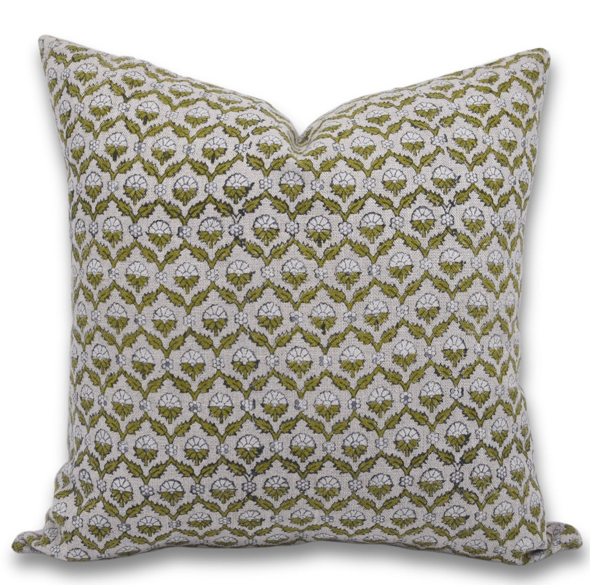 Throw Pillow Cover –Designer Collection of Hand Block Print Thick/Heavy Linen- SHEHNAAZ - Fabdivine