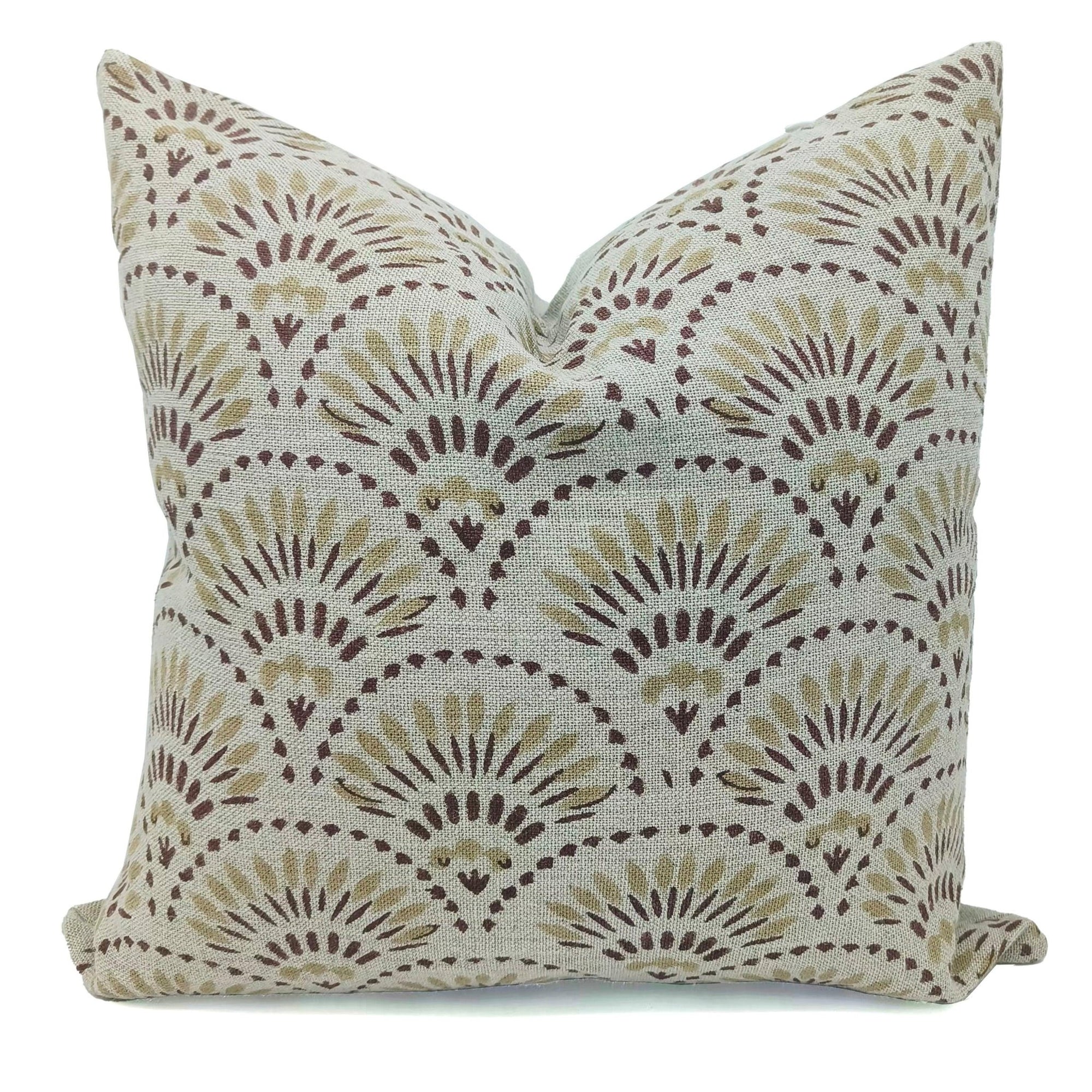 Throw Pillow Cover –Designer Collection of Hand Block Print Thick Linen- SHUBHARAMBH - Fabdivine