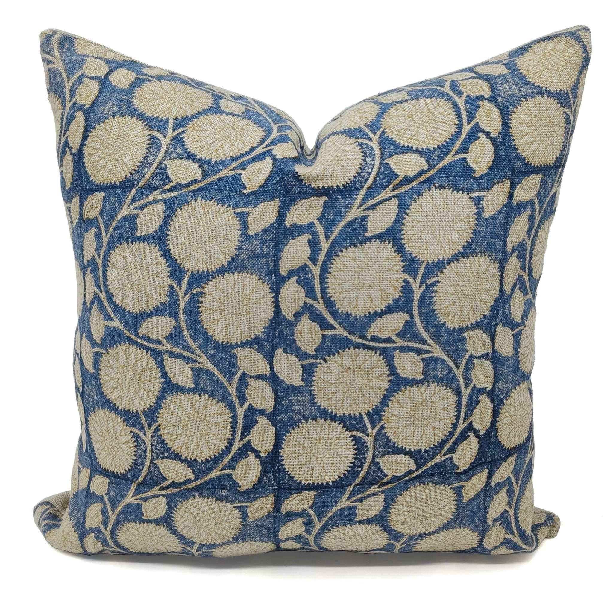 Hand Block Print thick linen designer pillow cover- SUDARSHAN JAAL - Fabdivine