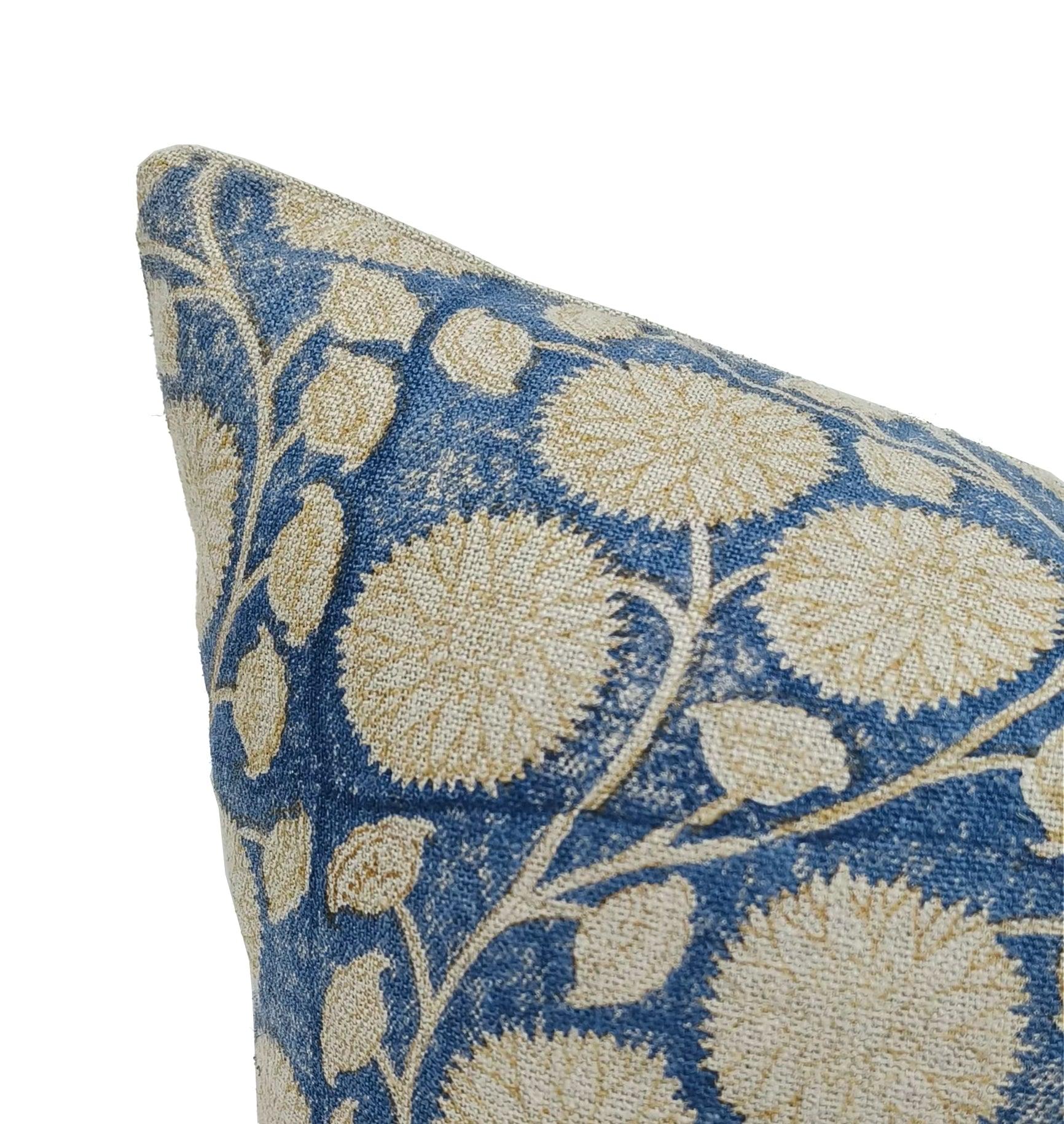 Hand Block Print thick linen designer pillow cover- SUDARSHAN JAAL - Fabdivine