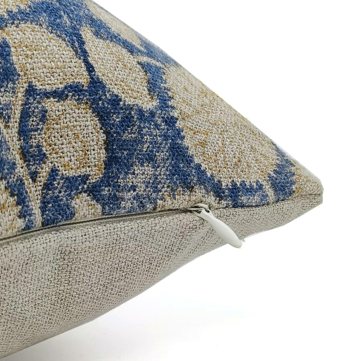 Hand Block Print thick linen designer pillow cover- SUDARSHAN JAAL - Fabdivine