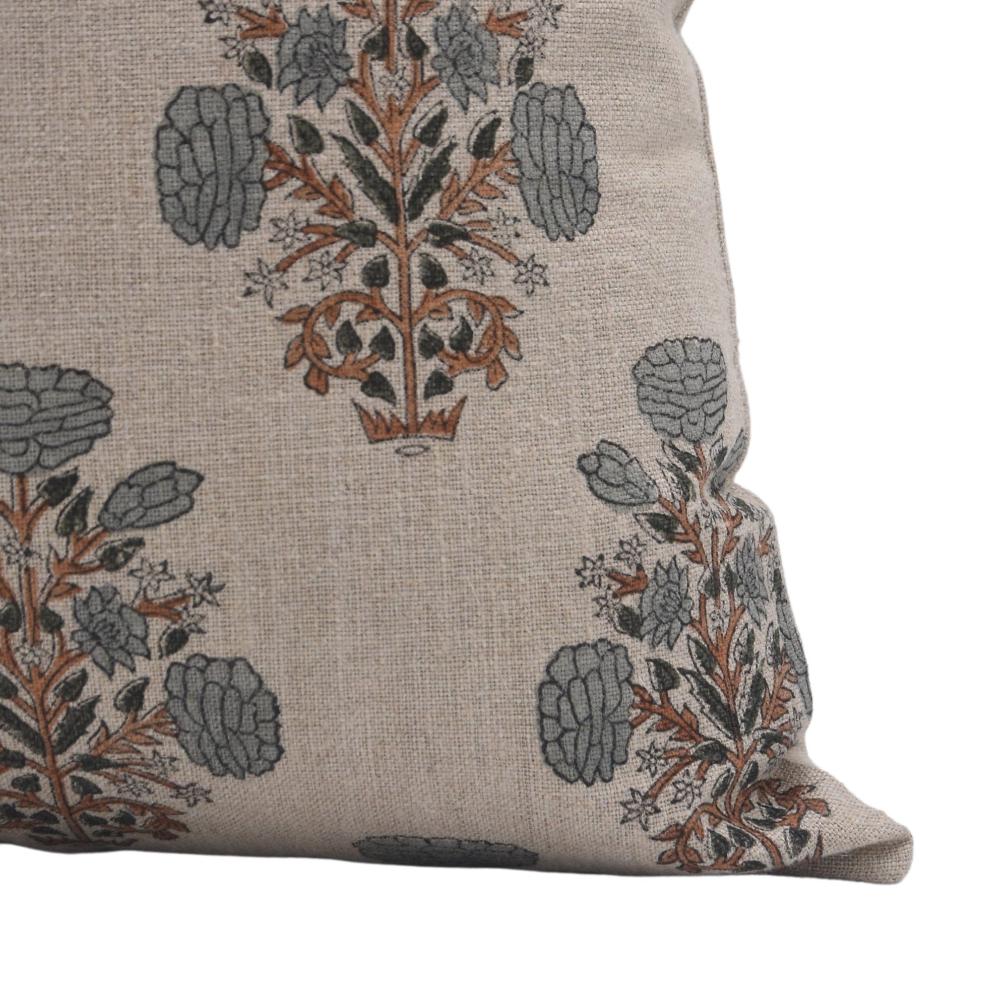 SWADESH Hand Block Print Thick Linen designer pillow cover - Fabdivine