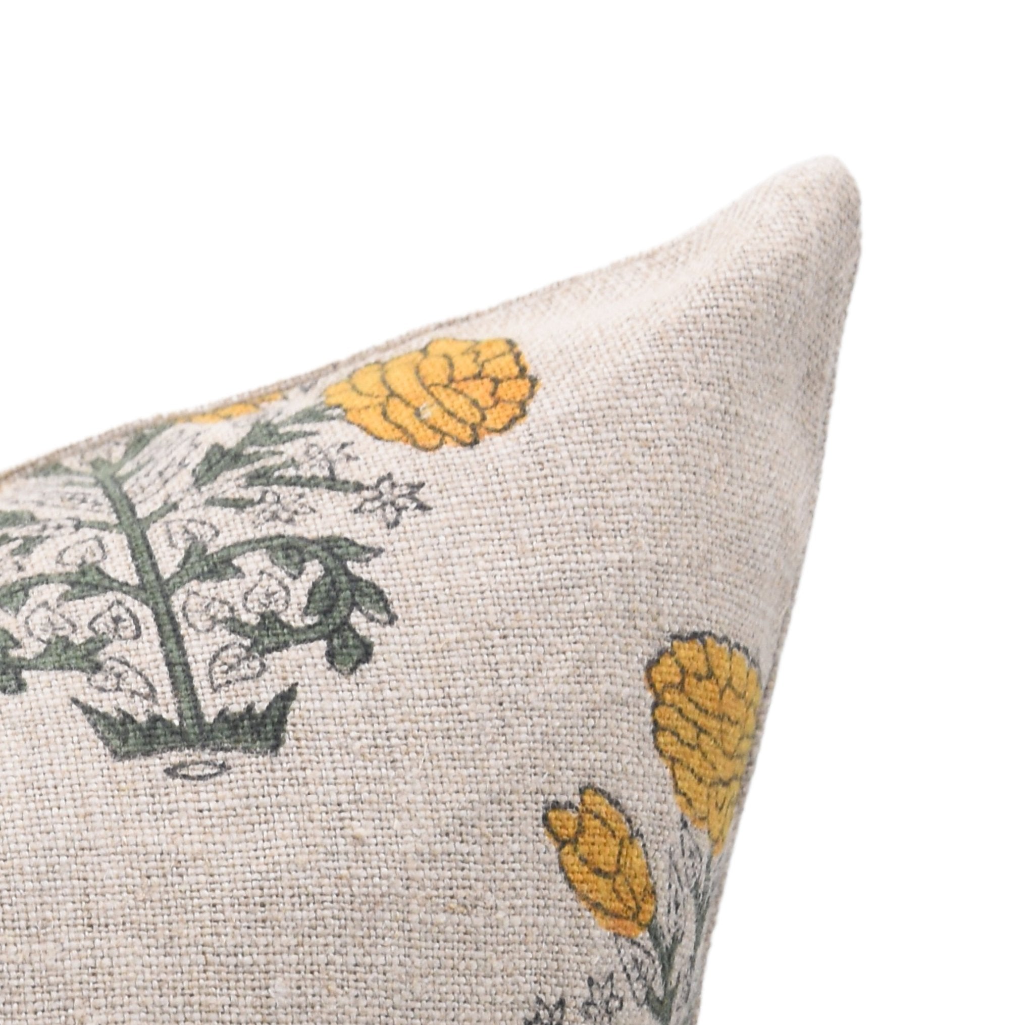 SWADESH Square/Lumber block print pillow cover in Thick Linen - Fabdivine