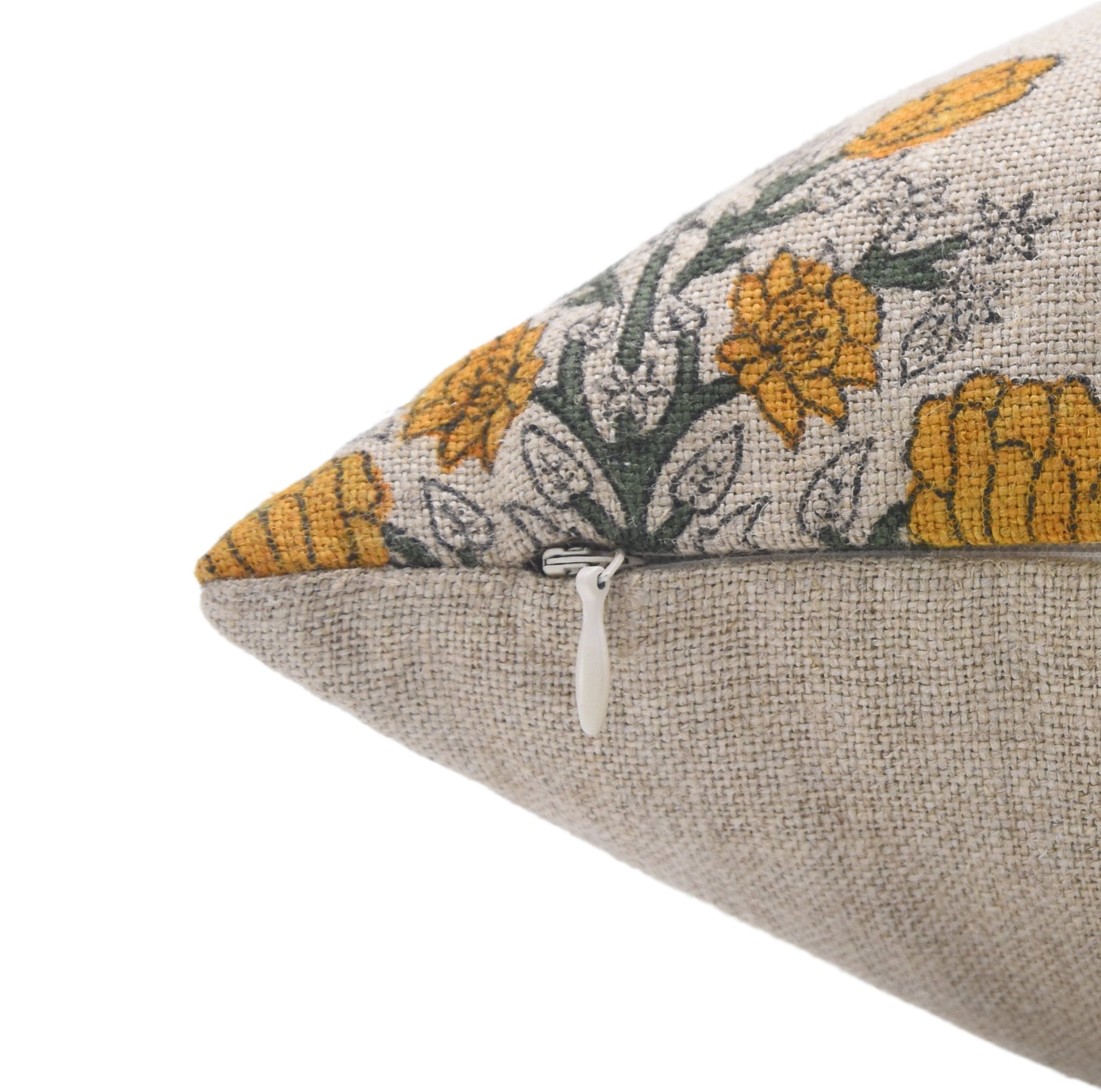 SWADESH Square/Lumber block print pillow cover in Thick Linen - Fabdivine