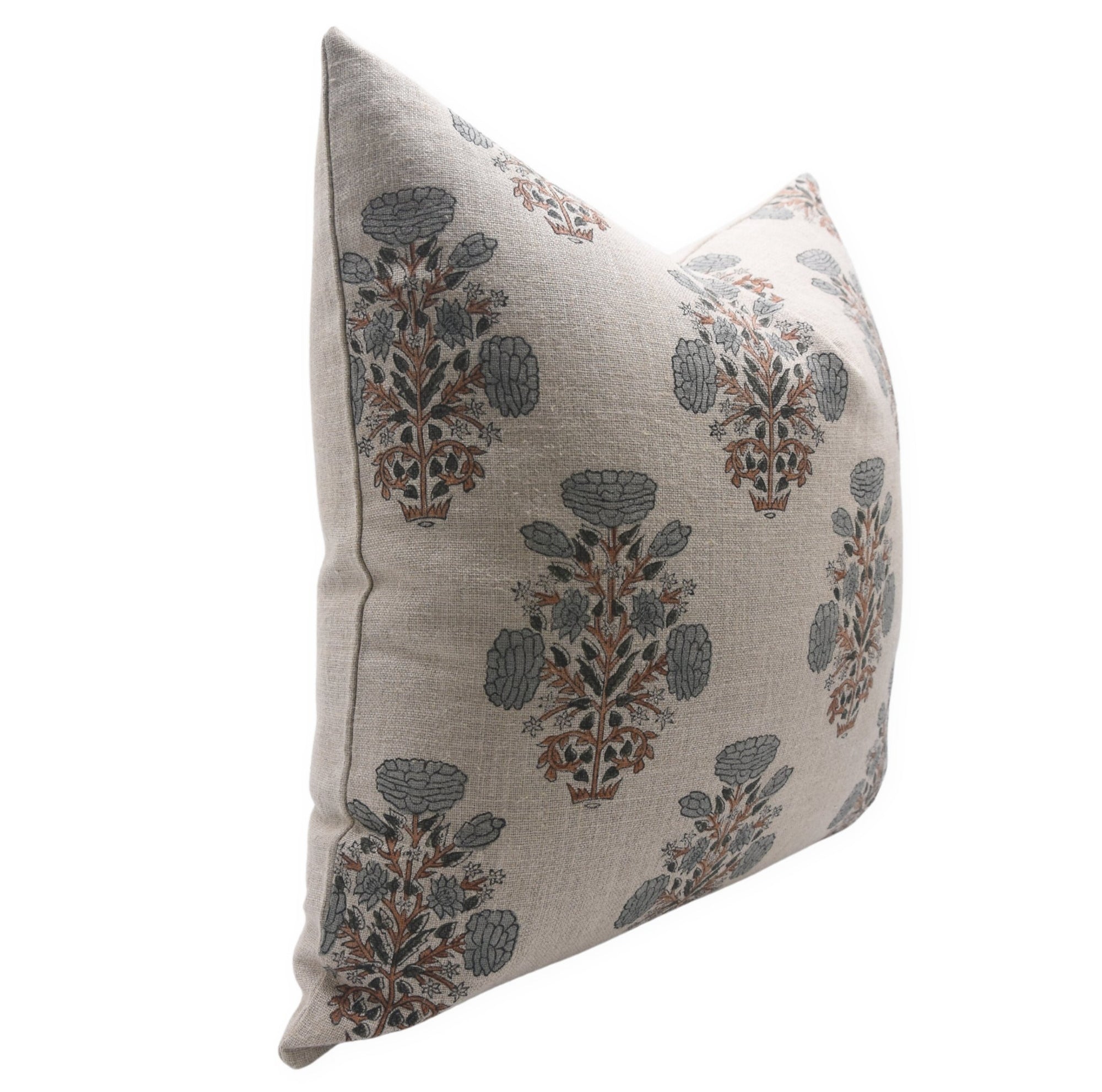 SWADESH Hand Block Print Thick Linen designer pillow cover - Fabdivine