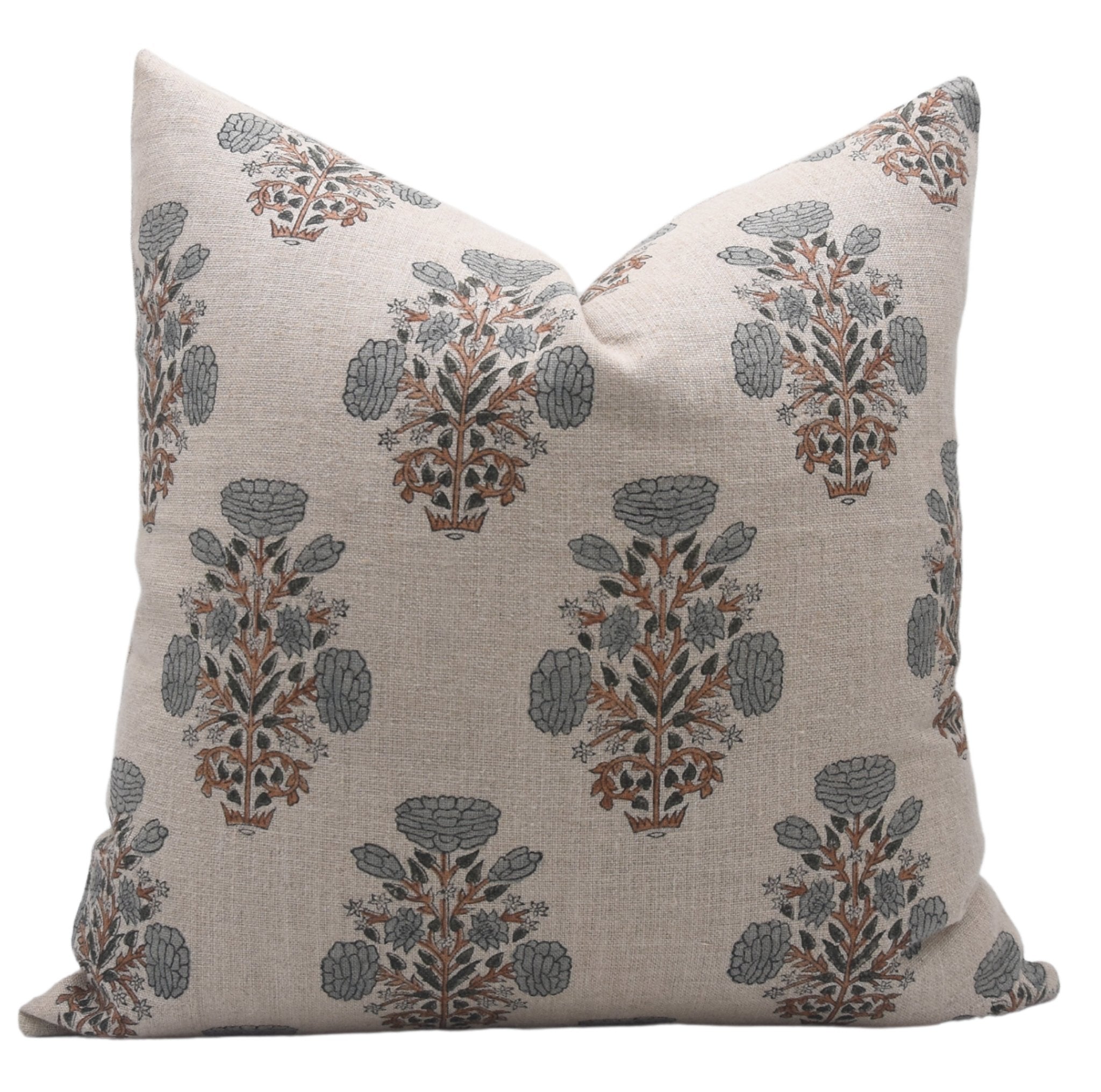 SWADESH Hand Block Print Thick Linen designer pillow cover - Fabdivine