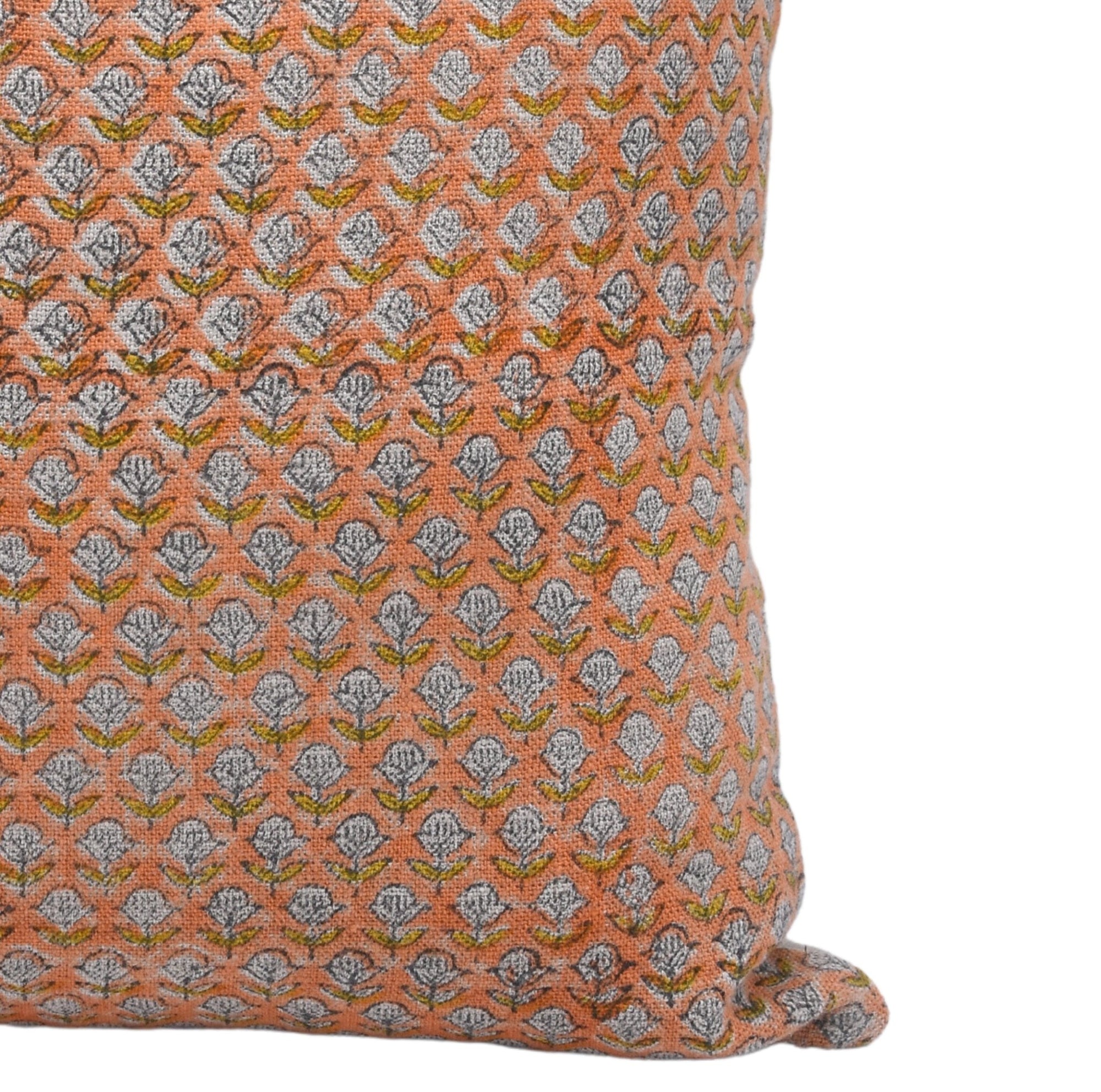 Heavy Linen block print designer boho pillow/cushion cover- TARANGINI - Fabdivine