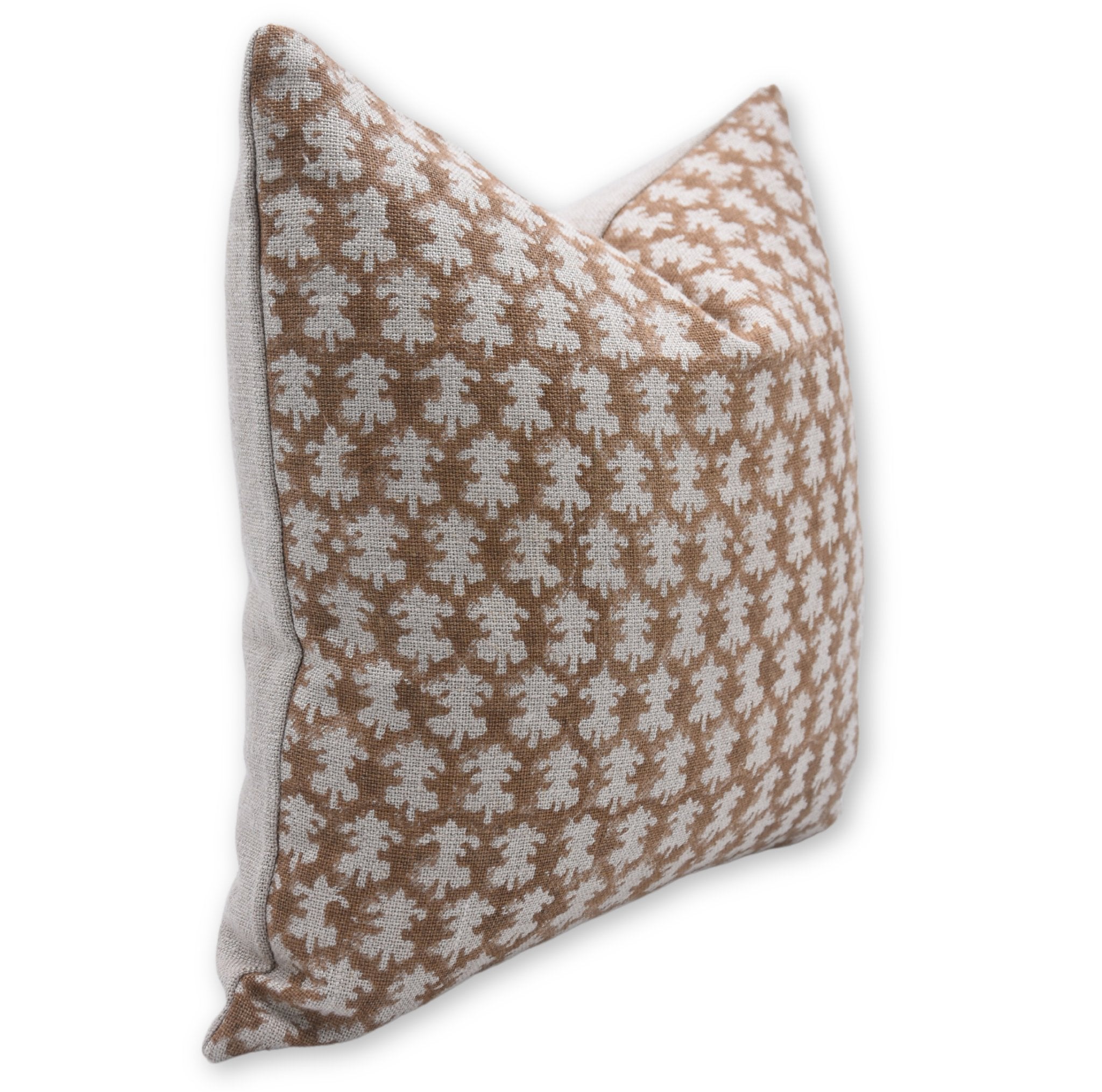 Block print thick/heavy linen throw pillow cover- TRAZ - Fabdivine