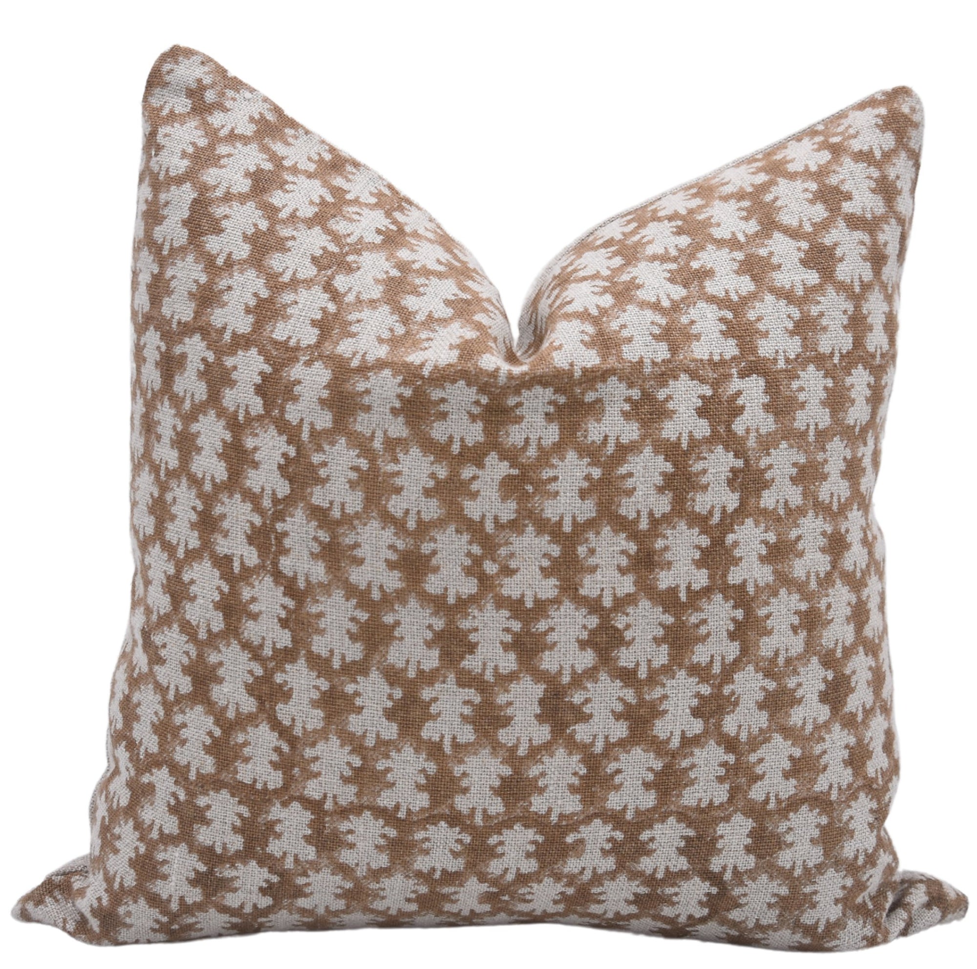 Block print thick/heavy linen throw pillow cover- TRAZ - Fabdivine