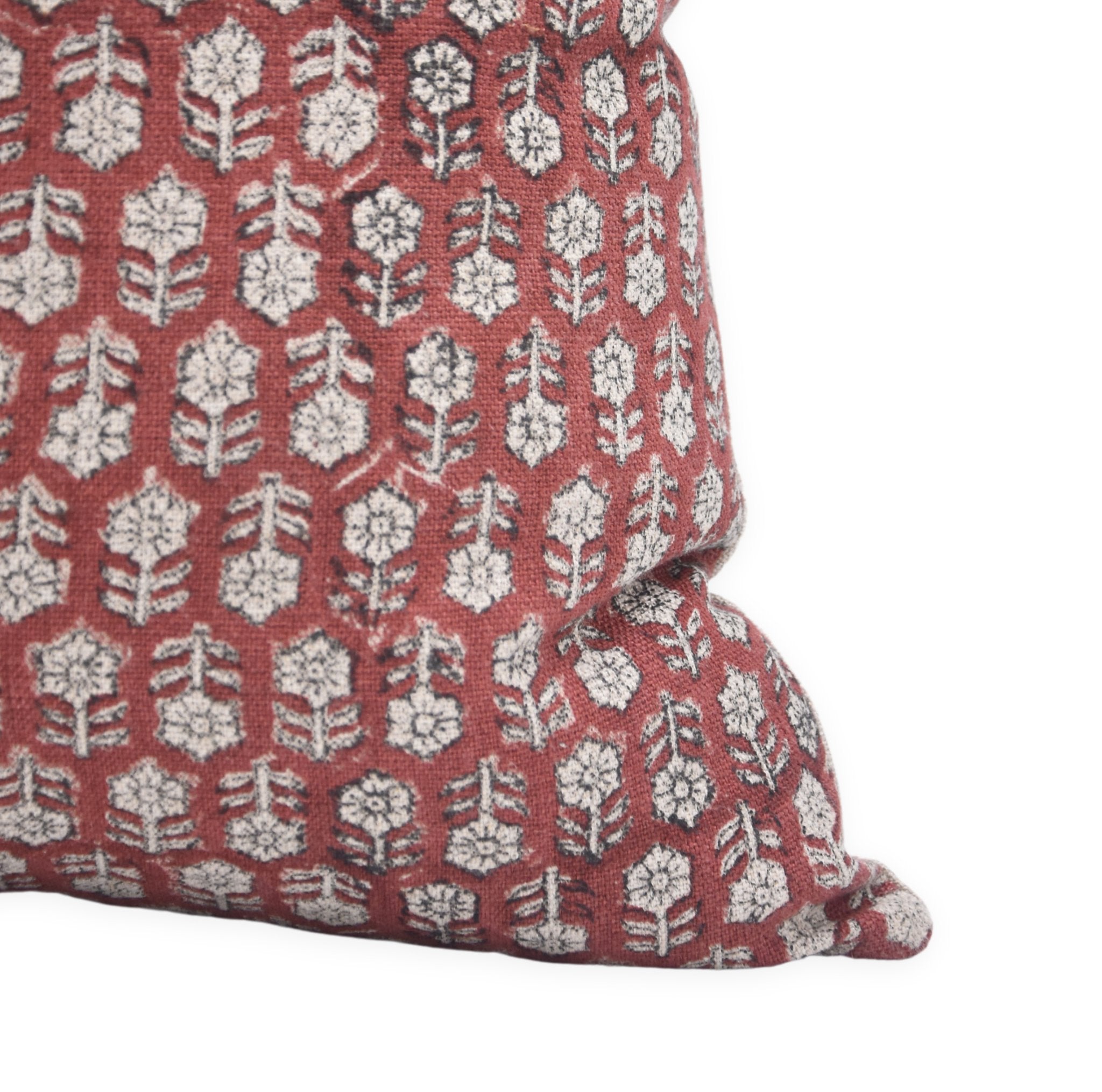 Heavy/Thick Linen block print designer boho pillow/cushion cover- TULSI BUTI - Fabdivine