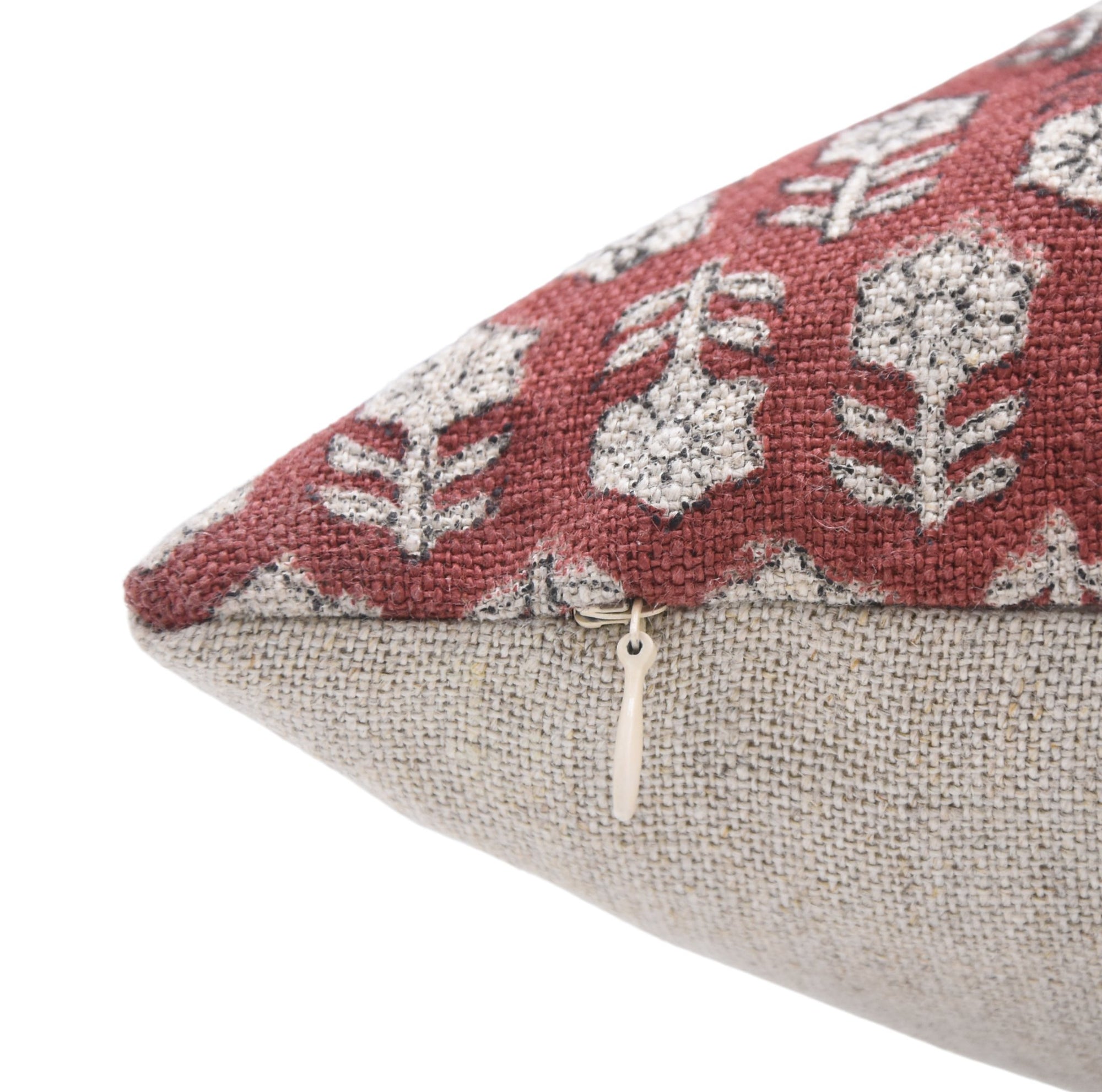 Heavy/Thick Linen block print designer boho pillow/cushion cover- TULSI BUTI - Fabdivine