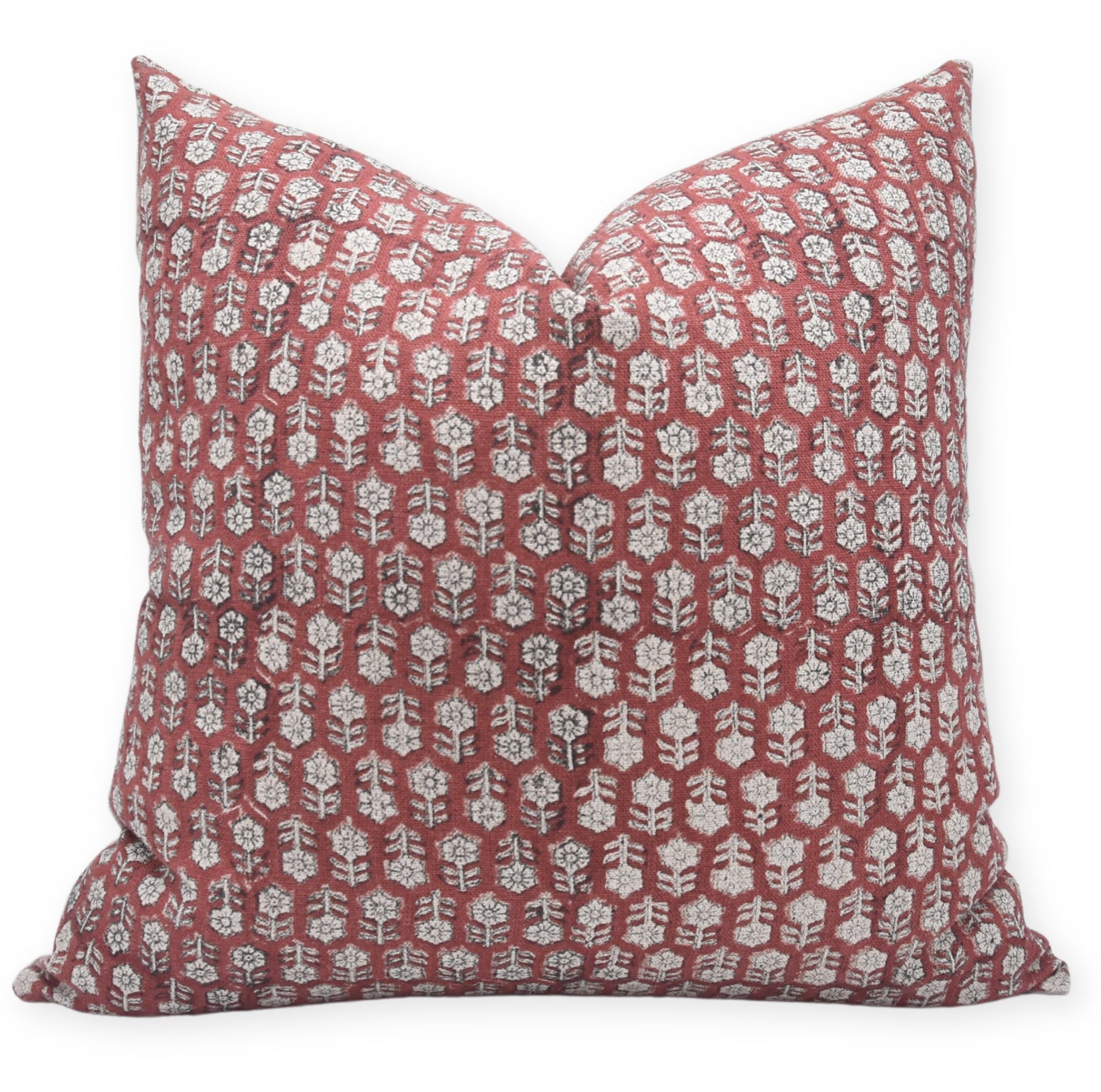 Heavy/Thick Linen block print designer boho pillow/cushion cover- TULSI BUTI - Fabdivine