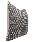 Square/Lumber block print pillow cover- Thick Linen - TULSI BUTI - Fabdivine