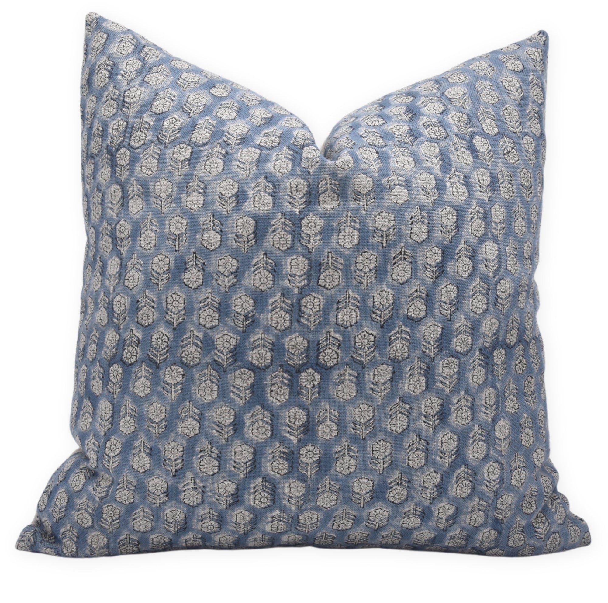 Square/Lumber block print pillow cover- Thick/Heavy Linen- TULSI BUTI - Fabdivine