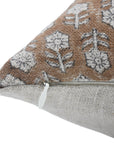 Block print Thick/Heavy Linen throw pillow cover- TULSI BUTI - Fabdivine