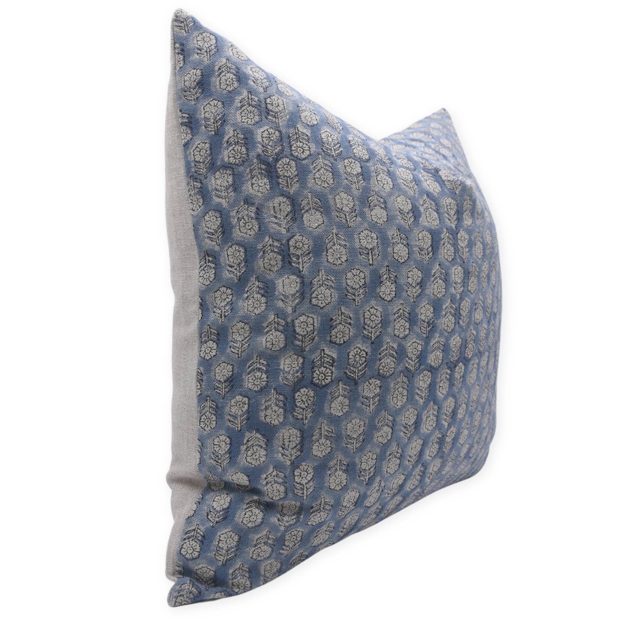 Square/Lumber block print pillow cover- Thick/Heavy Linen- TULSI BUTI - Fabdivine